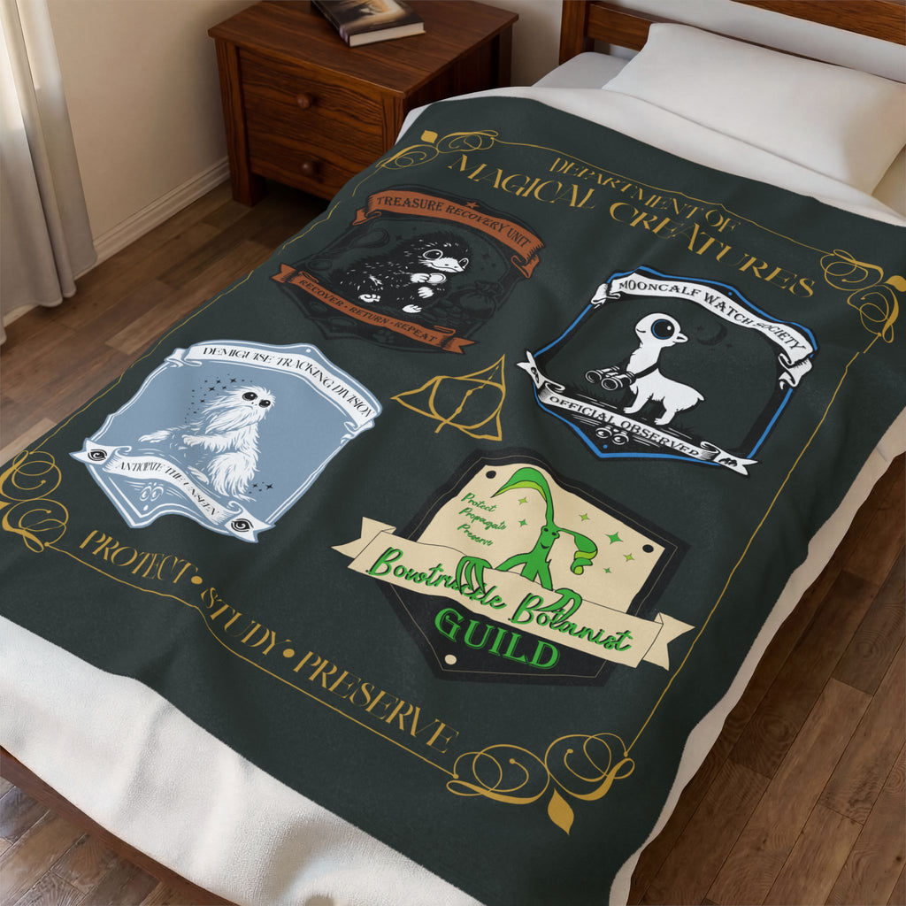 Department of Magical Creatures Blanket- Wizarding World Inspired Throw Blanket (50x60)