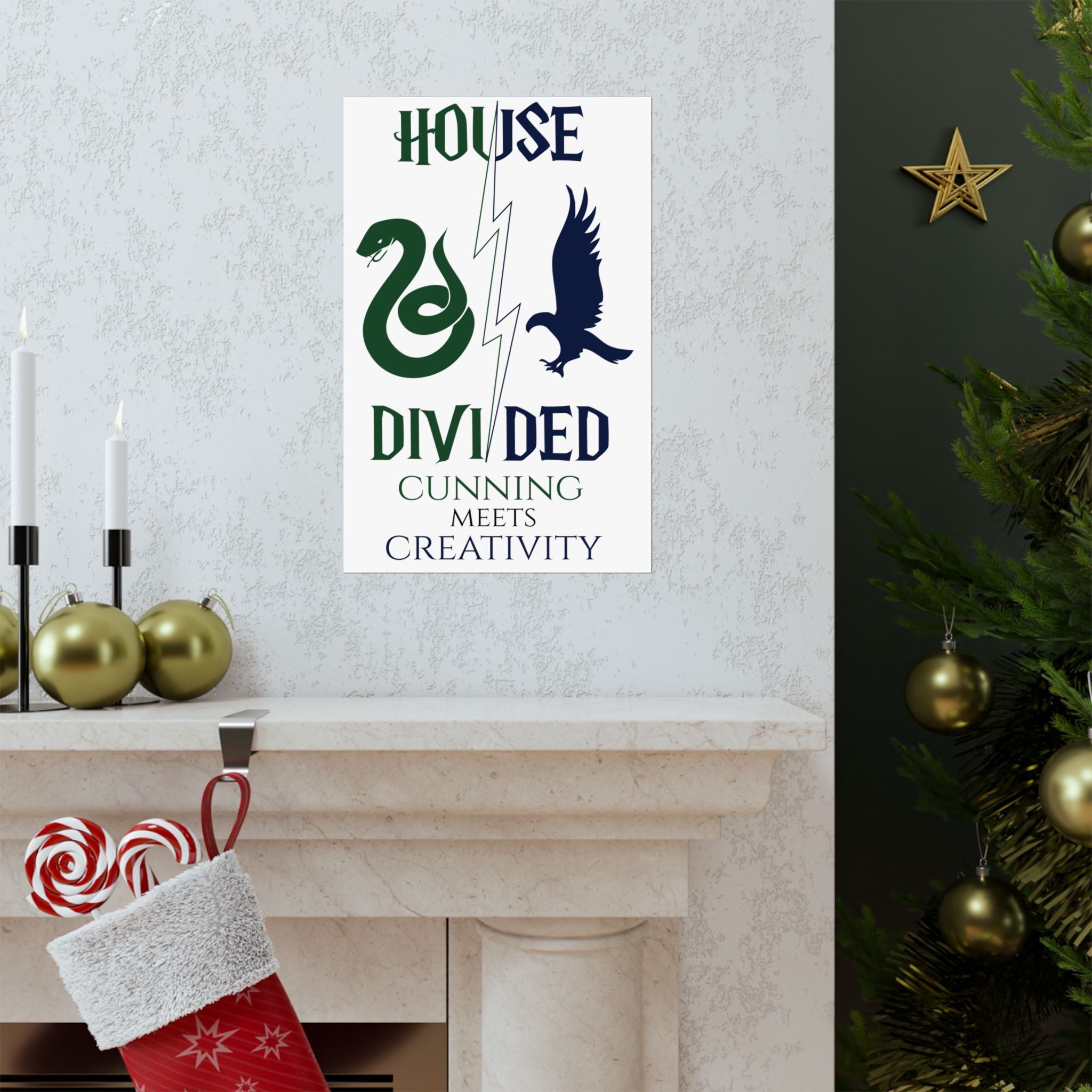 House Divided Rivalry Poster- Serpent + Raven 11x17 Wall Art