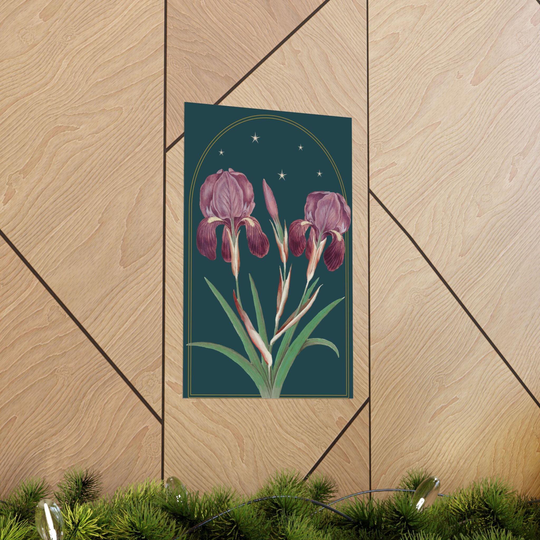 Iris Botanical Print- 11x17 Vintage Botanical Illustration Wall Art