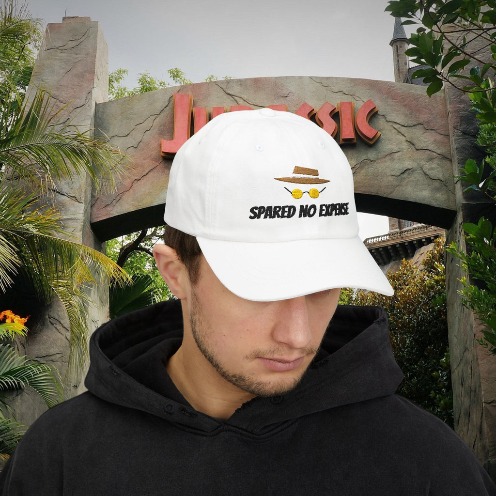 Spared No Expense Hat- Embroidered Jurassic Inspired Dad Cap, Theme Park Outfit Hat
