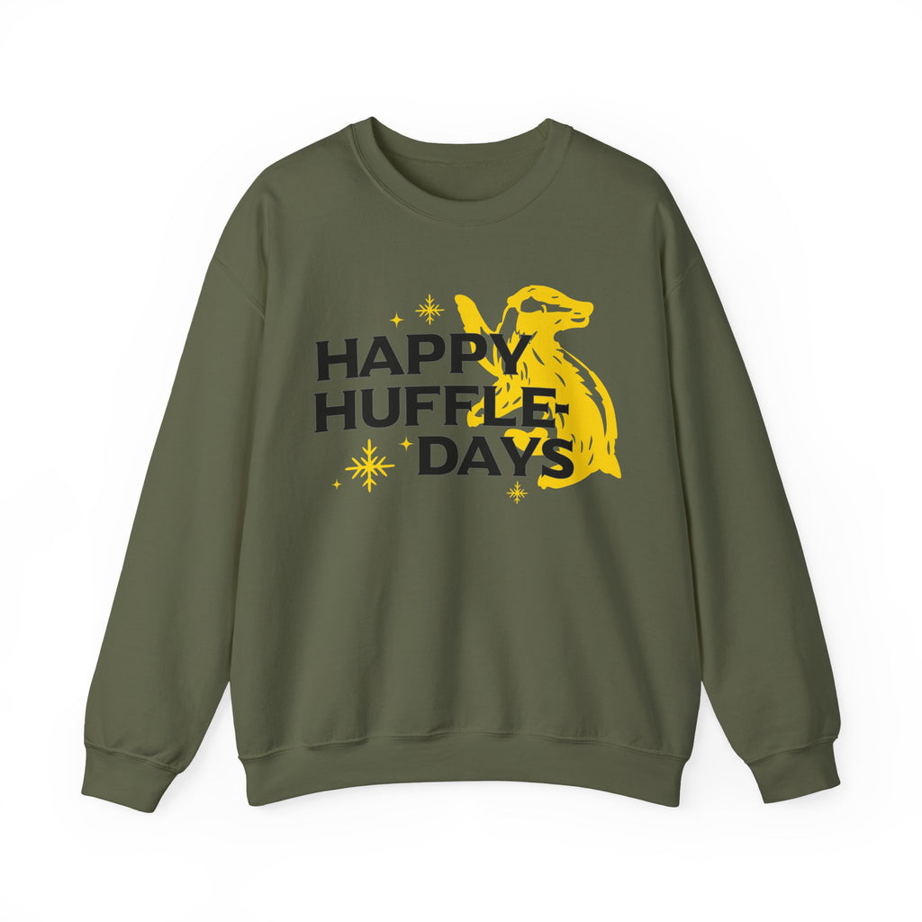 Happy Huffle-days Crewneck Sweatshirt- Wizard Christmas Sweatshirt