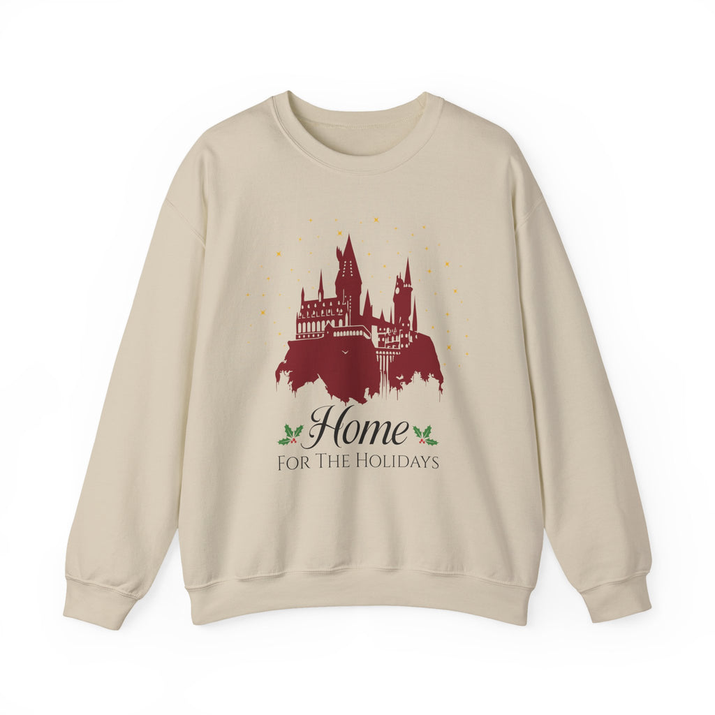 Home for the Holidays Wizard Christmas Sweatshirt- Cozy Castle Holiday Crewneck