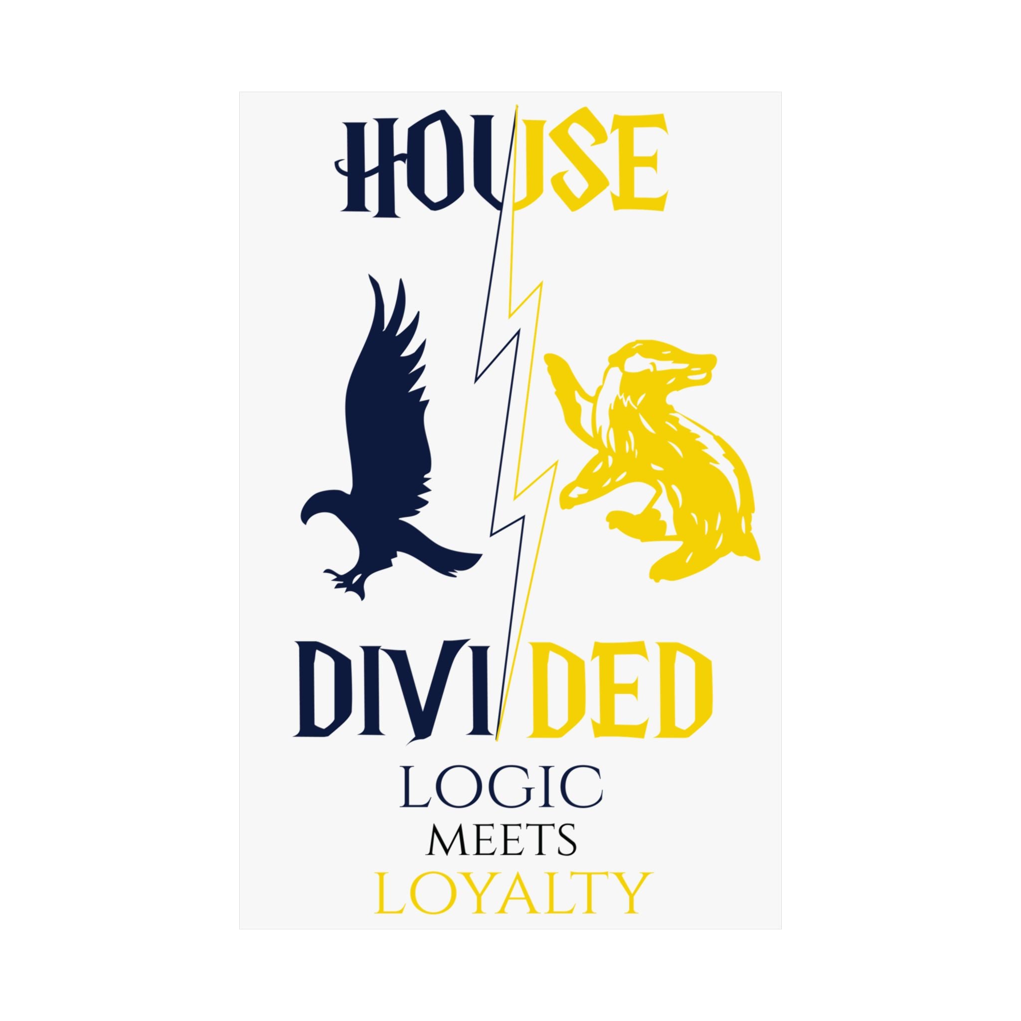 House Divided Rivalry Poster- Raven + Badger 11x17 Wall Art