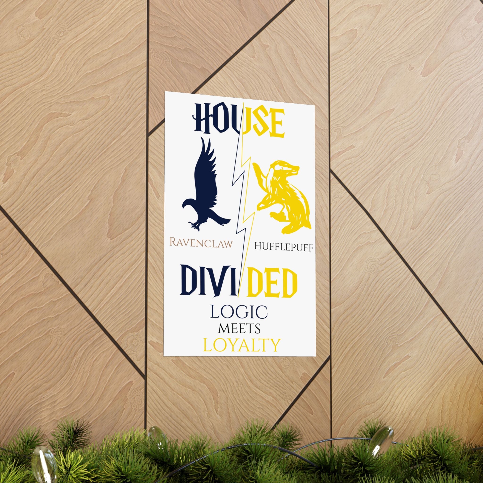 House Divided Poster – Ravenclaw x Hufflepuff | Magical House Wall Art