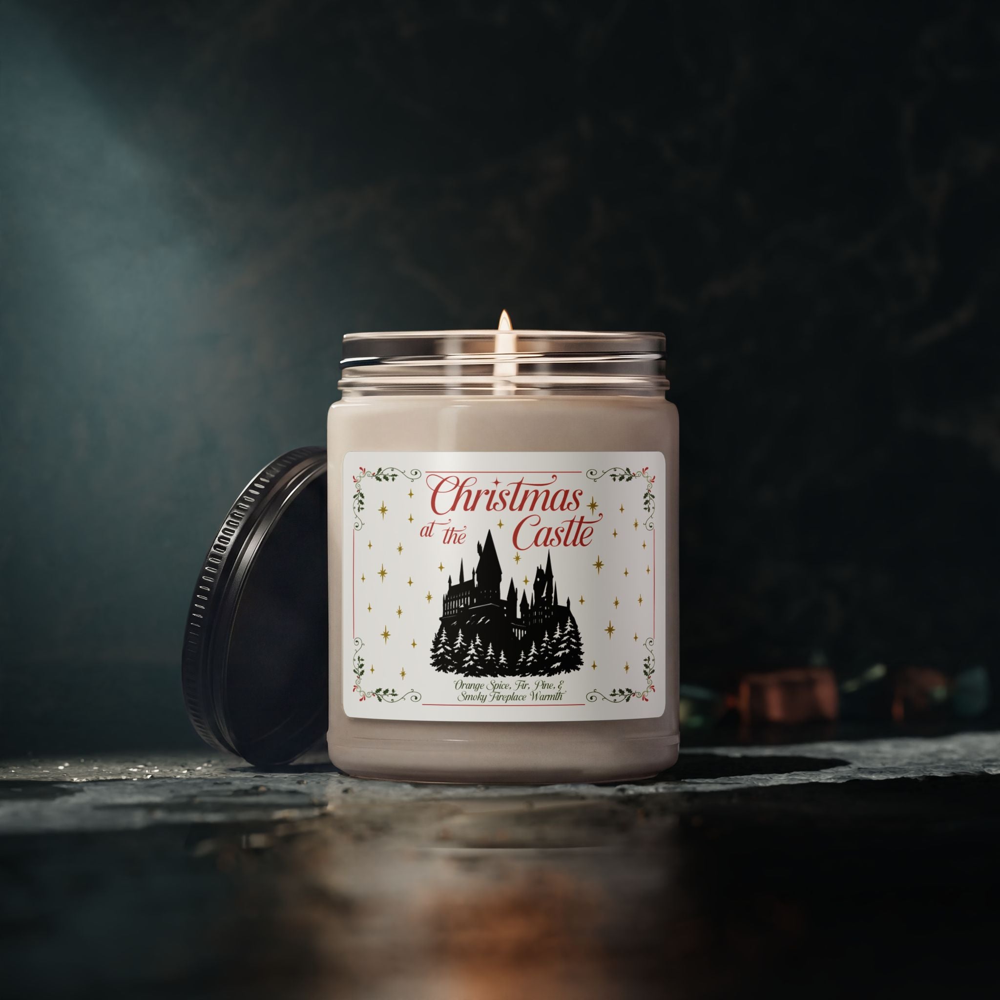 Christmas at the Castle- Orange Spice, Pine, & Smoky Fireplace Soy Candle