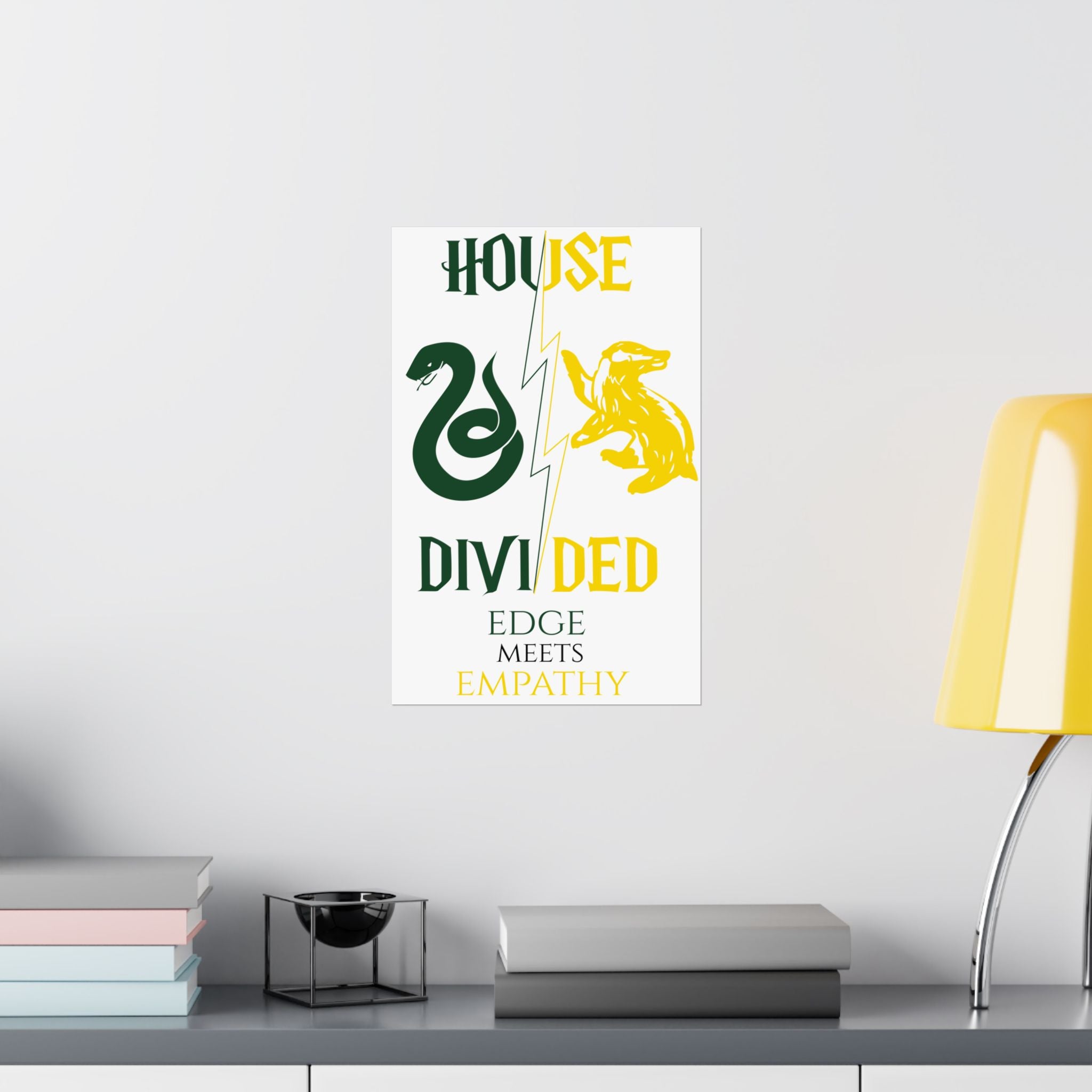 House Divided Rivalry Poster- Serpent + Badger 11x17 Wall Art