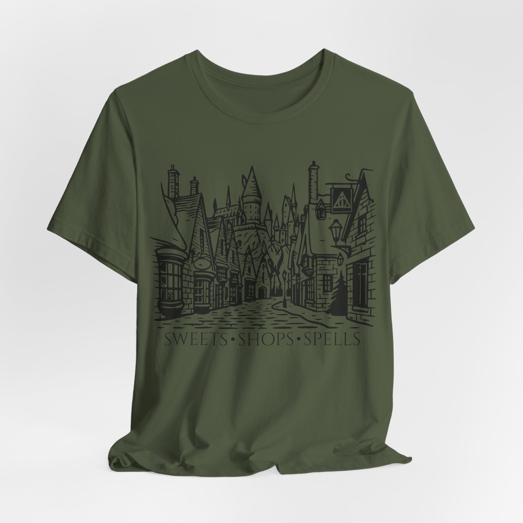 Wizard Village Poster Shirt- Sweets Shops Spells Tee