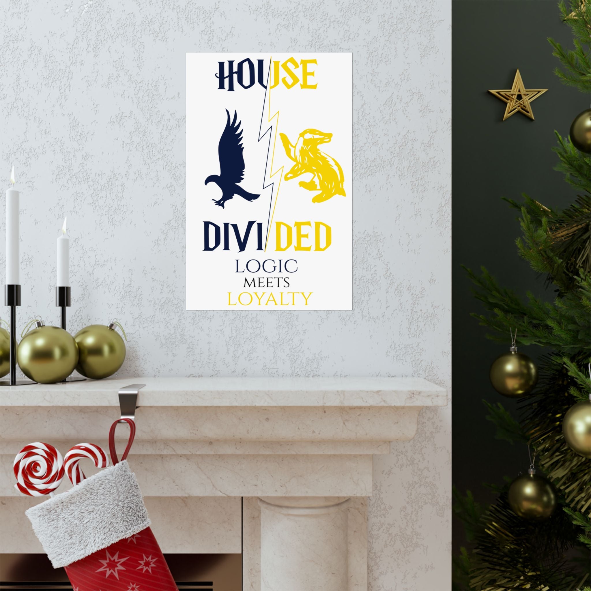 House Divided Rivalry Poster- Raven + Badger 11x17 Wall Art