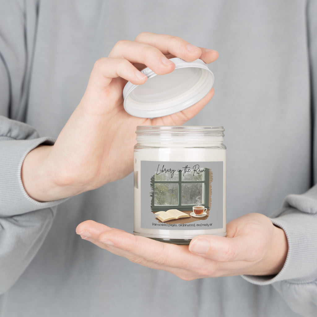 Library in the Rain Candle- Bookish Rainy Day Soy Candle for Readers
