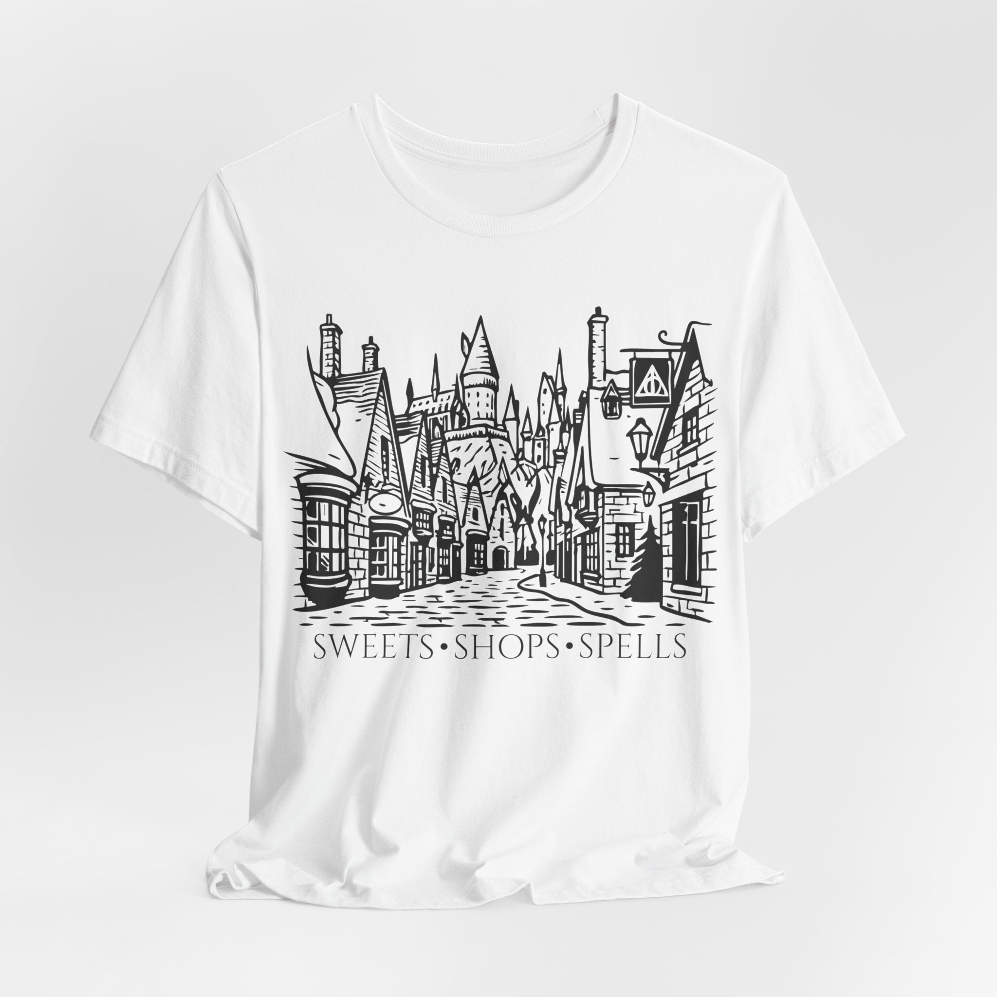 Wizard Village Poster Shirt- Sweets Shops Spells Tee