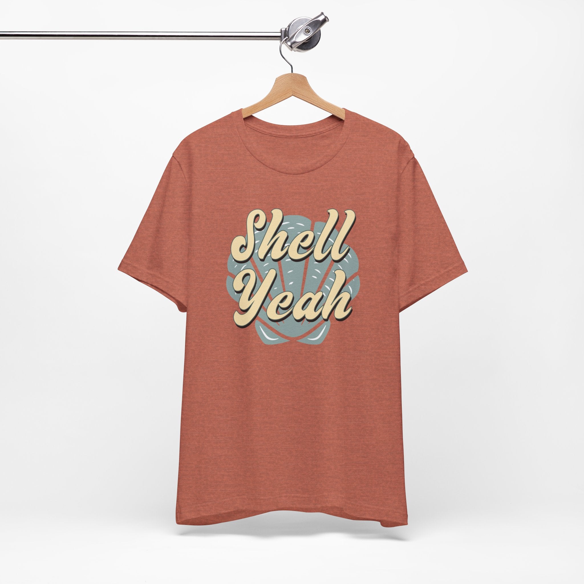 Shell Yeah Tee- Retro Seashell Beach Shirt