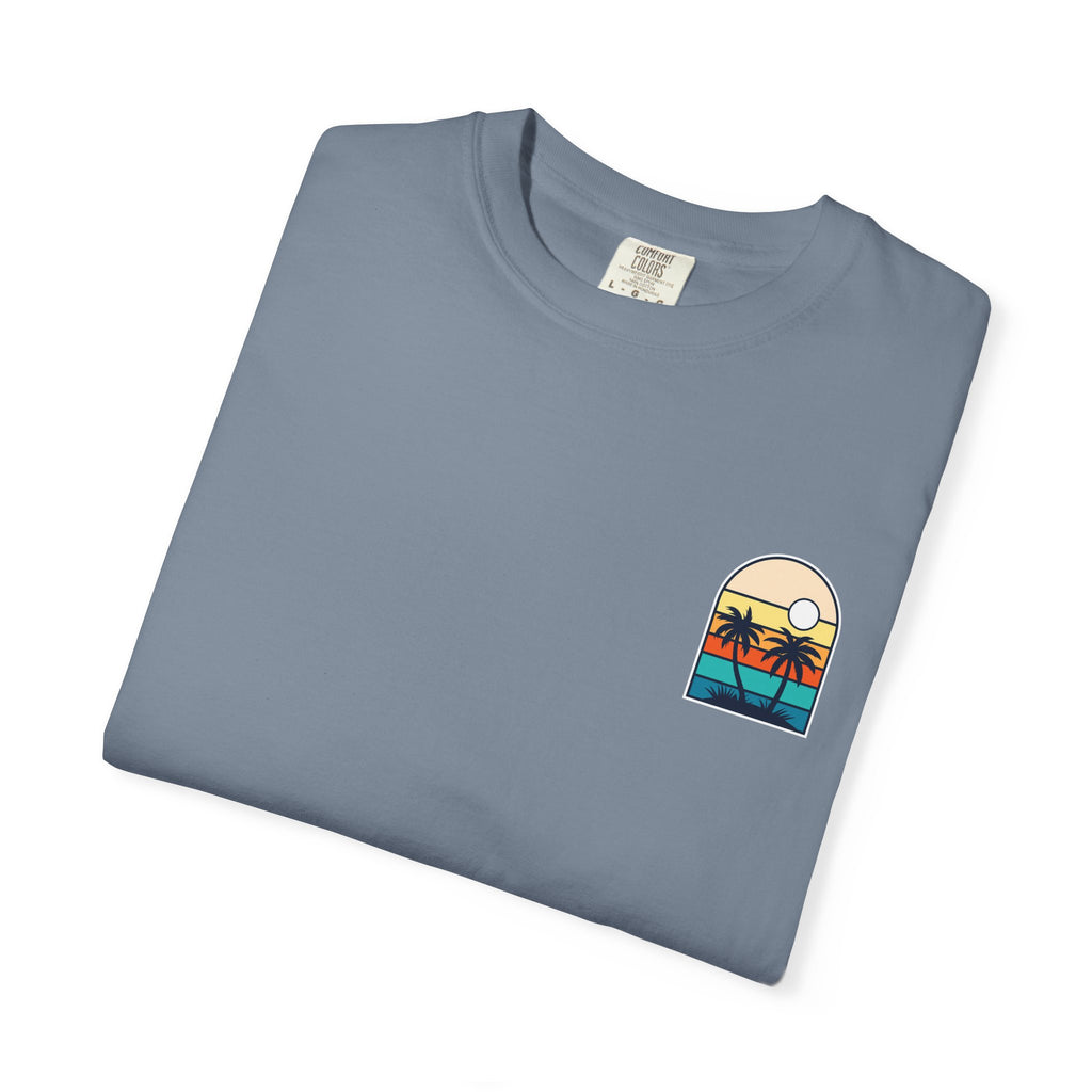The Vibes Are Vibin Tee- Retro Palm Sunset, Beach Vibes Tee