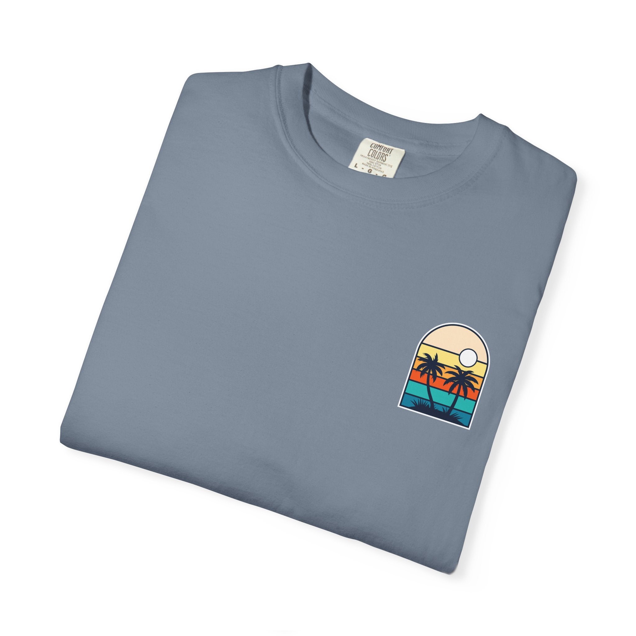 The Vibes Are Vibin Tee- Retro Palm Sunset, Beach Vibes Tee