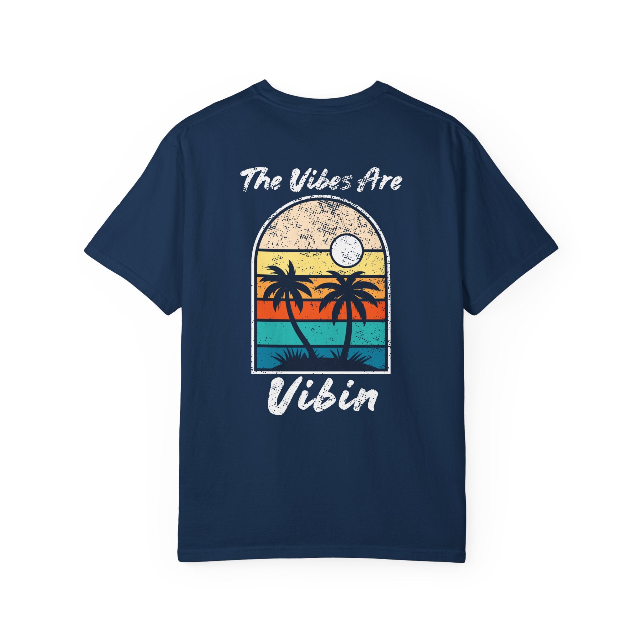 The Vibes Are Vibin Shirt, Retro Sunset Palm Tree Tee