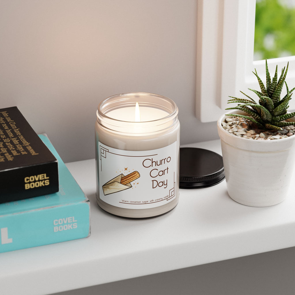 Churro Cart Day- Cinnamon Vanilla Soy Candle, Park Day Scent