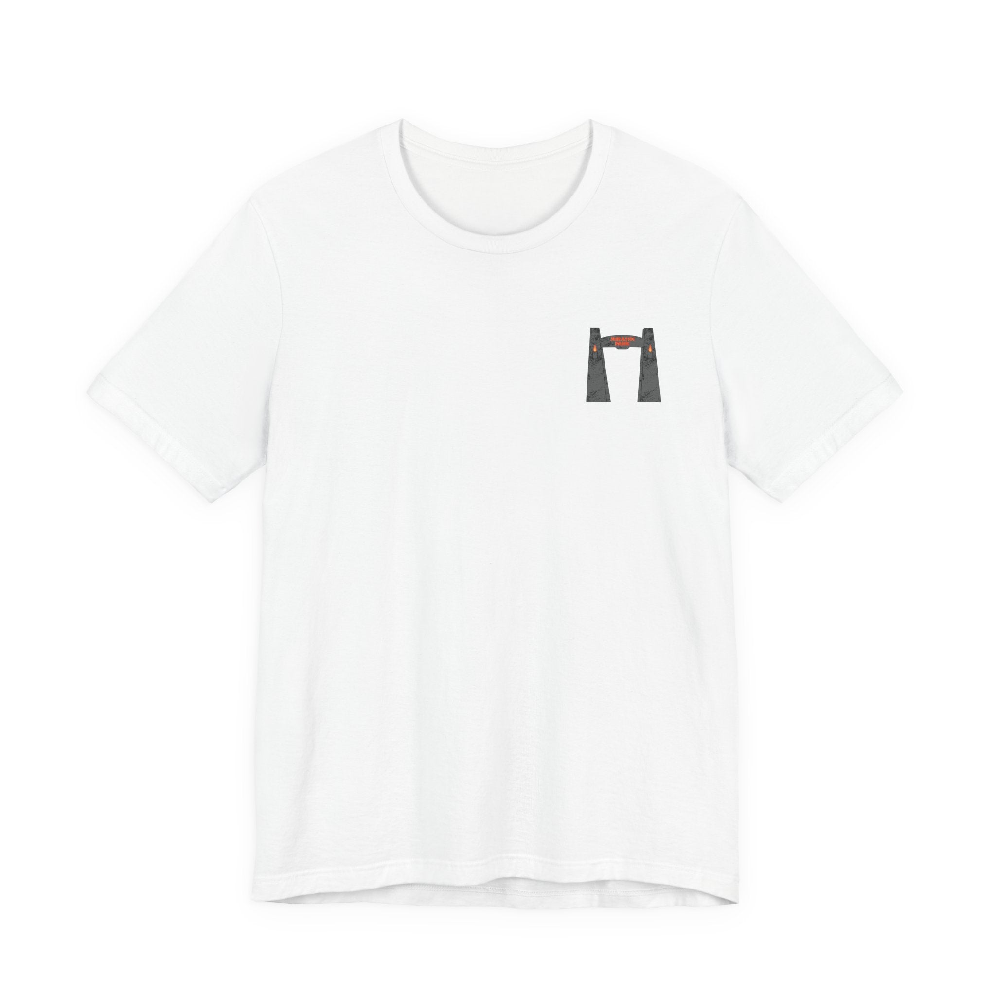 Jurassic Park Gates Shirt- Dinosaur Theme Park Tee, Double Sided T-Rex Jungle Graphic