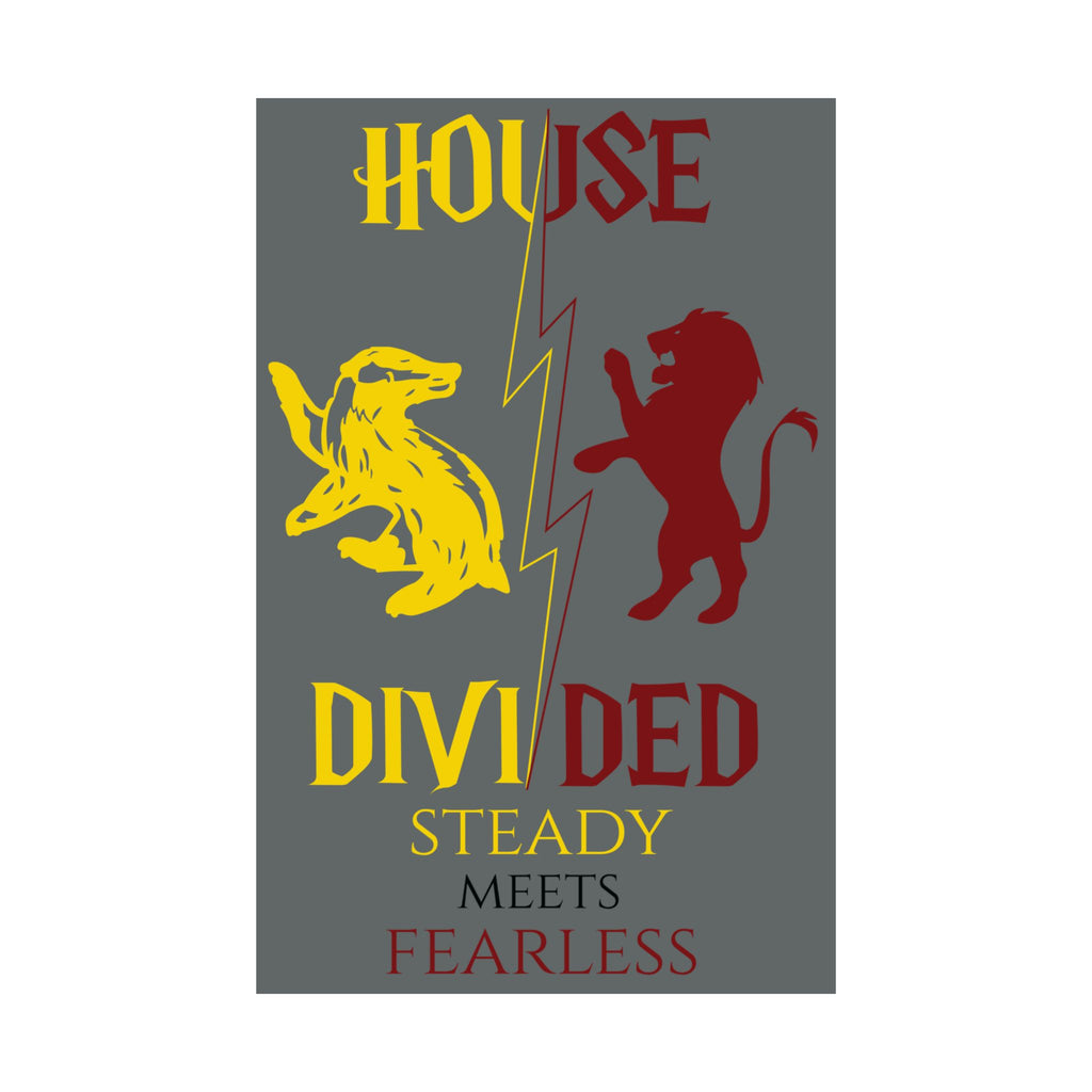 House Divided Rivalry Poster - Badger + Lion 11x17 Wall Art