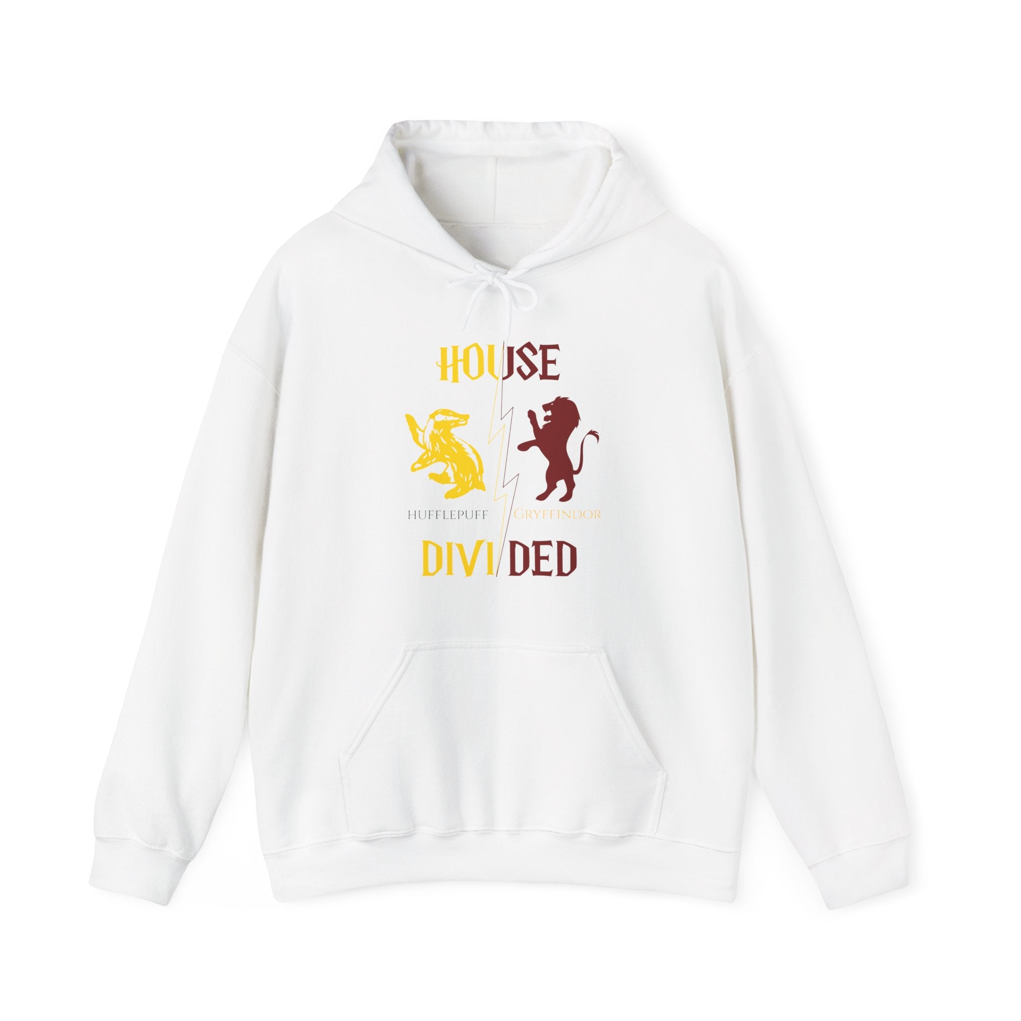 House Divided Hoodie – Hufflepuff x Gryffindor | Magical Rivalry Sweatshirt