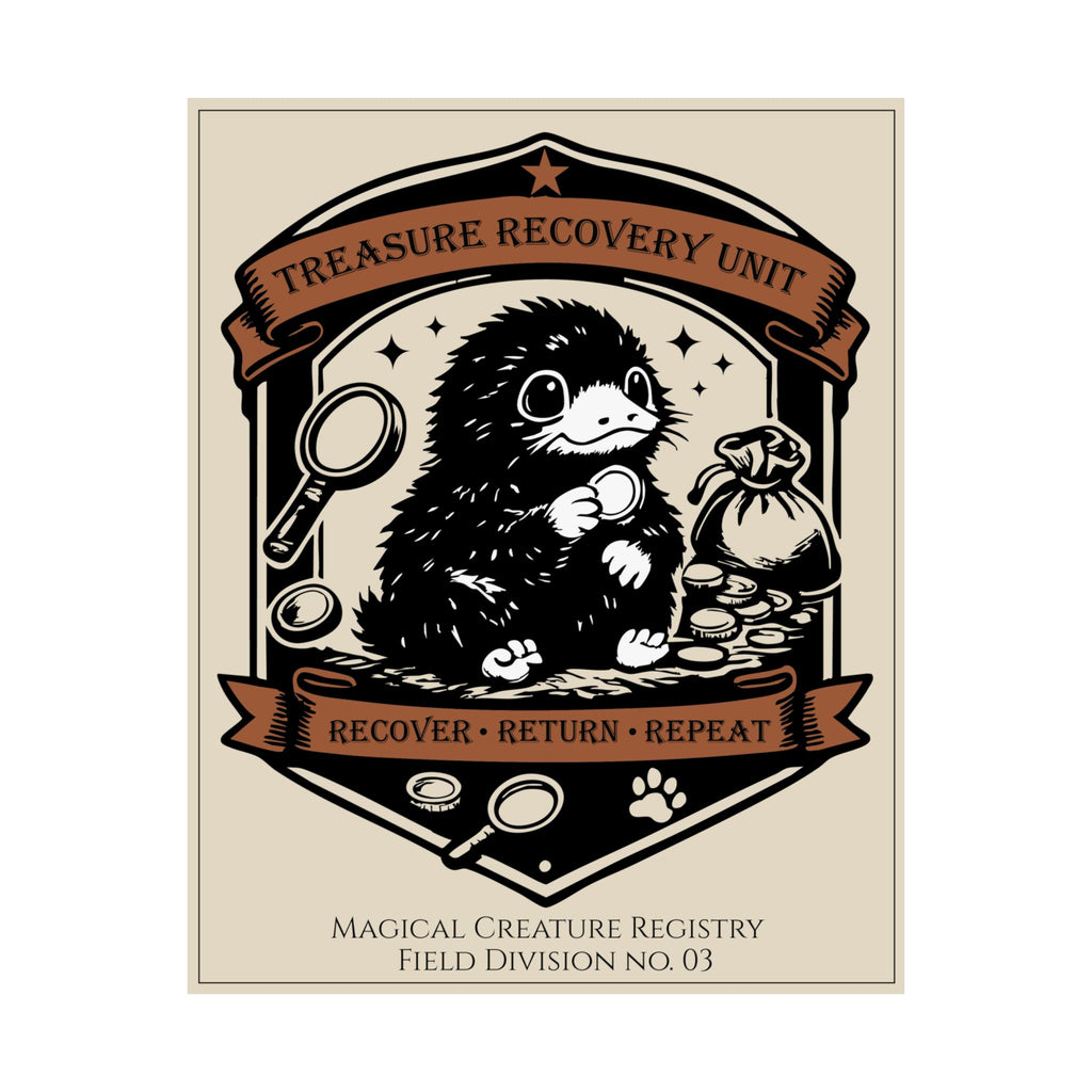 Treasure Recovery Unit Niffler Poster- 8x10 Magical Creature Registry Print No. 03