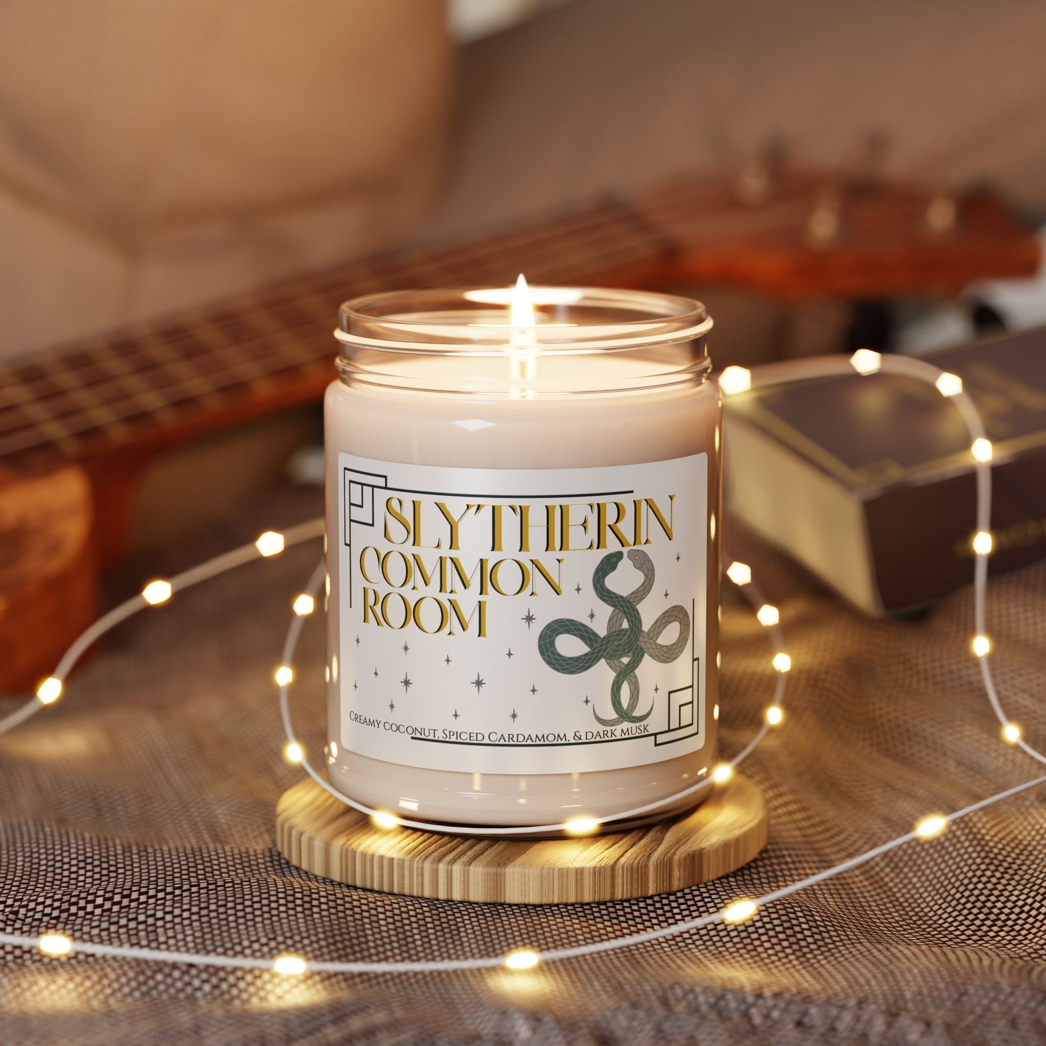 Slytherin Common Room Candle- Creamy Coconut & Cardamom Scent