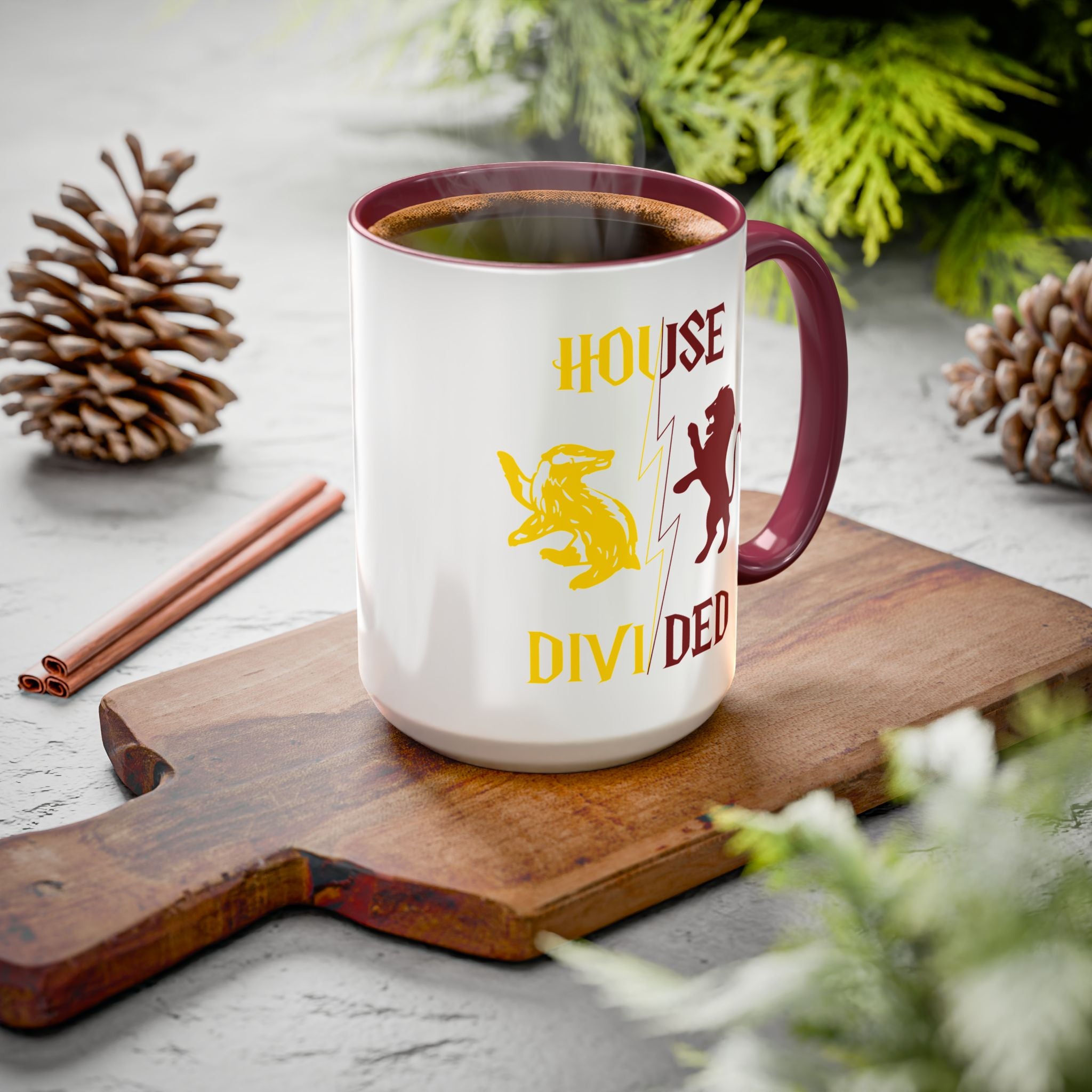 House Divided Rivalry Mug- Lion + Badger Wizardcore Couple Mug (15oz)