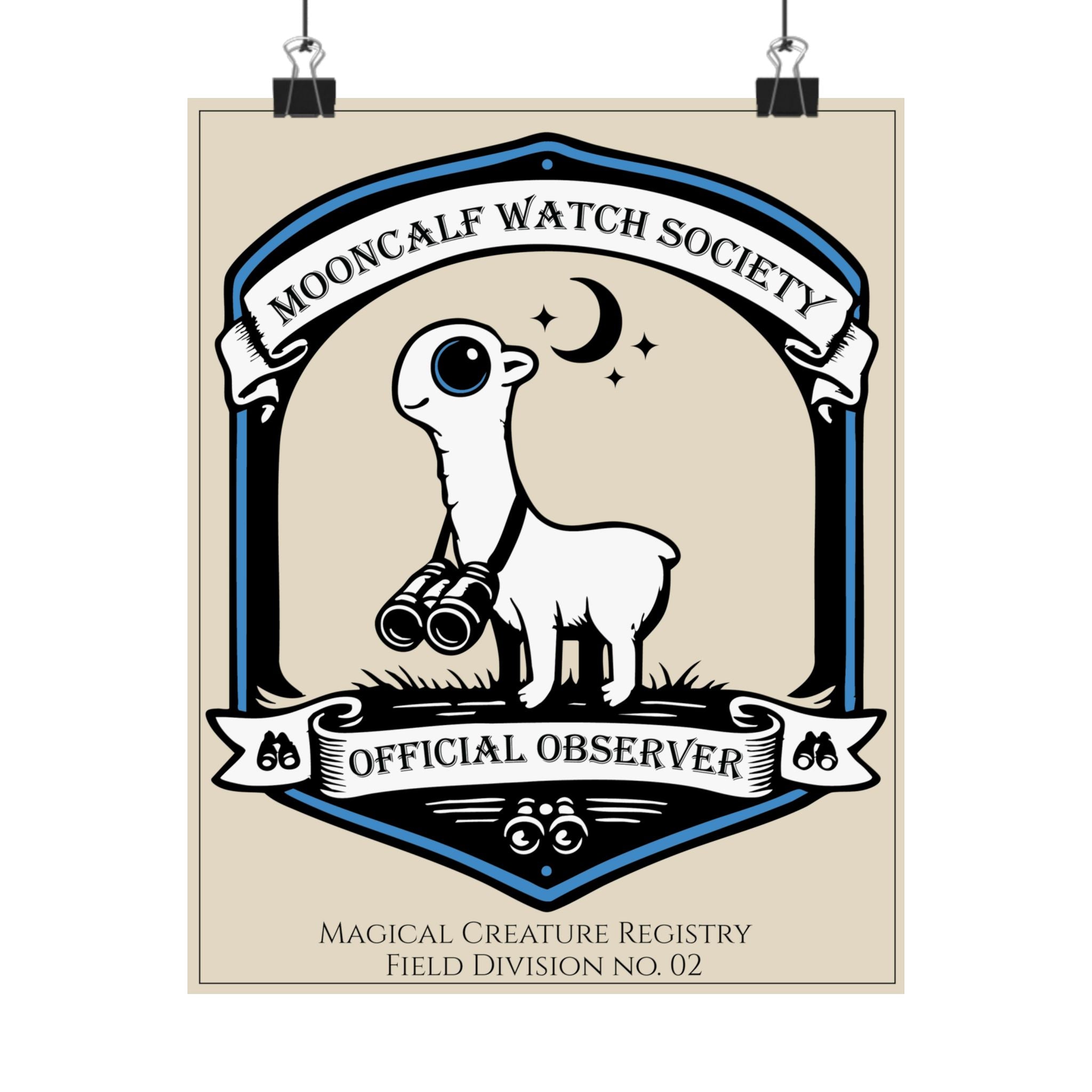 Mooncalf Watch Society Poster- 8x10 Magical Creature Registry Print No. 02