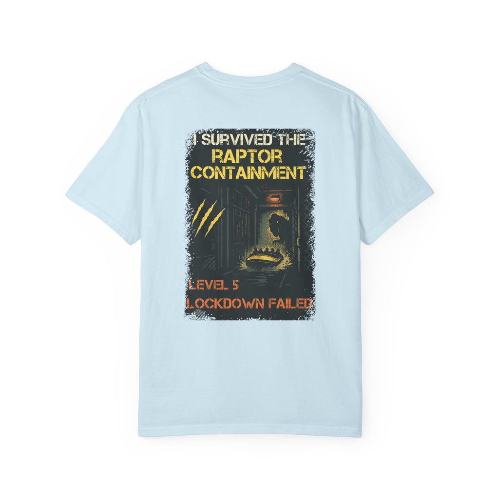 Jurassic River Adventure Shirt- Raptor Containment Zone Survivor Tee