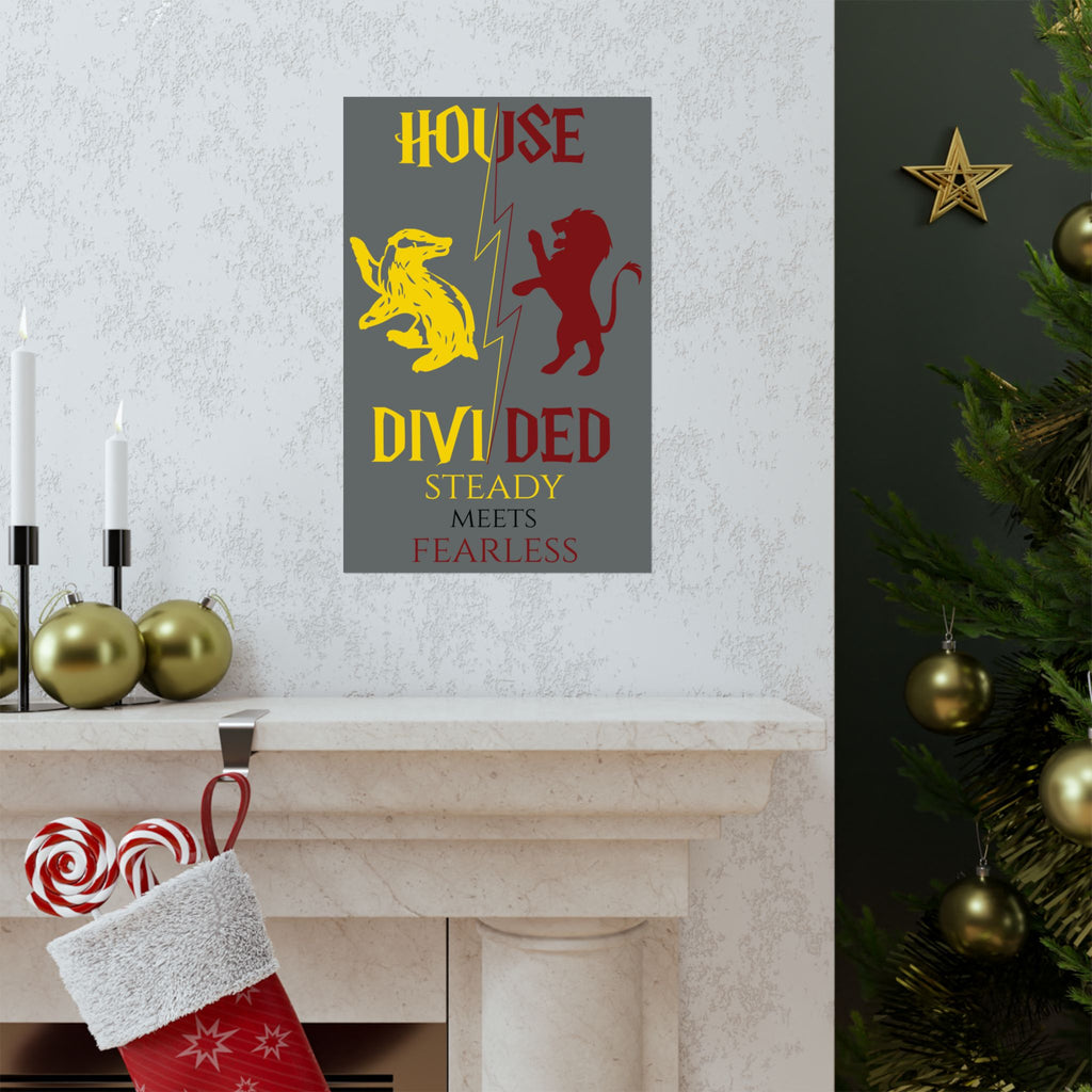 House Divided Rivalry Poster - Badger + Lion 11x17 Wall Art