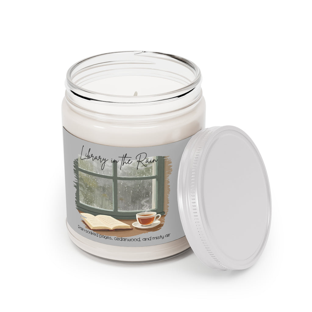 Library in the Rain Candle- Bookish Rainy Day Soy Candle for Readers