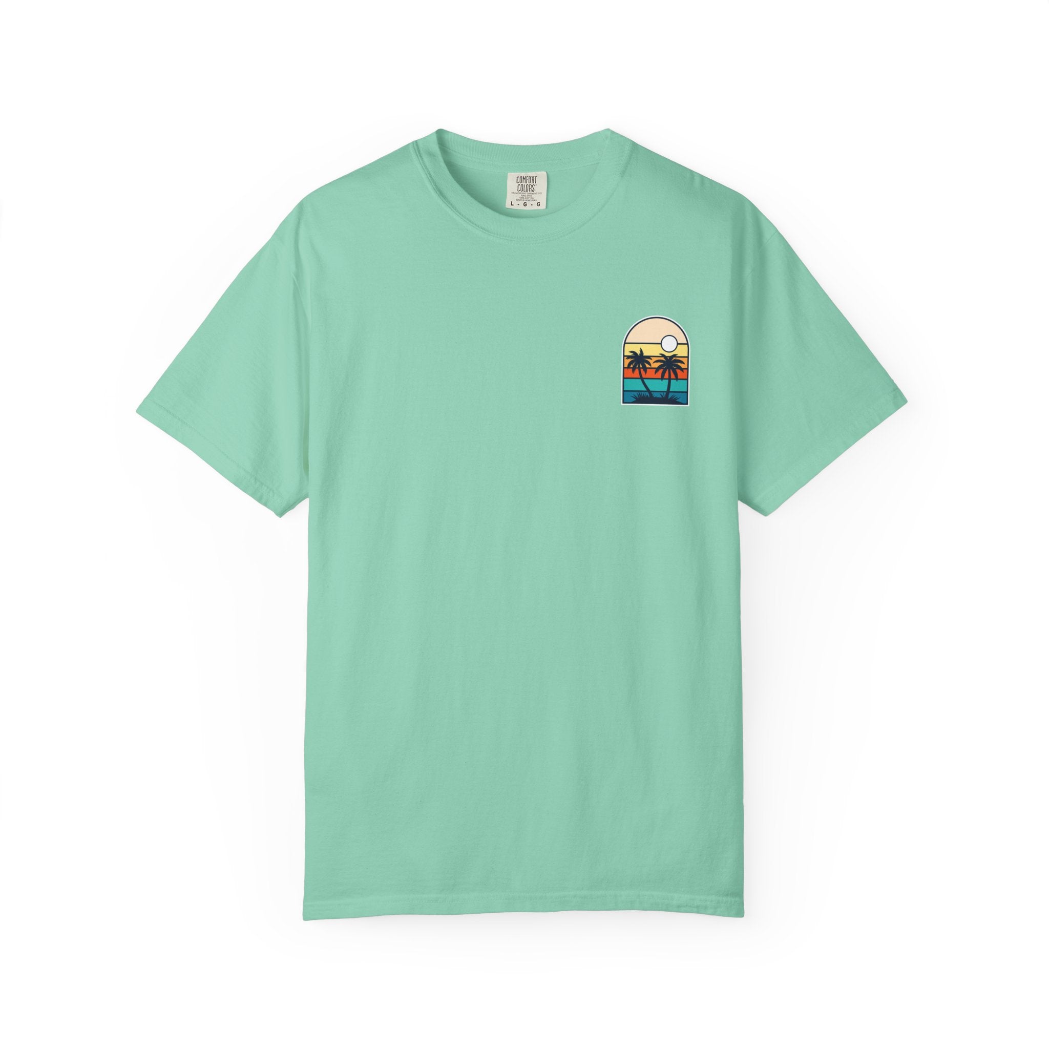 The Vibes Are Vibin Tee- Retro Palm Sunset, Beach Vibes Tee