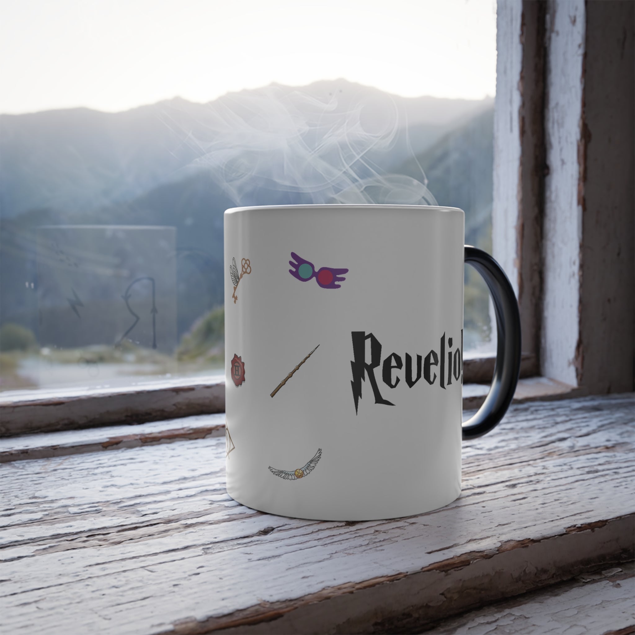 Revelio Spell Reveal Color Changing Mug- Magic Heat Reactive Mug (11oz)