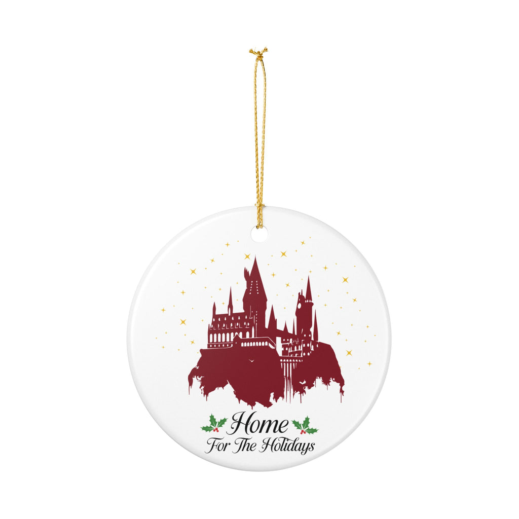 Home for the Holidays Castle Ornament- Ceramic Magical Wizard Christmas Decor