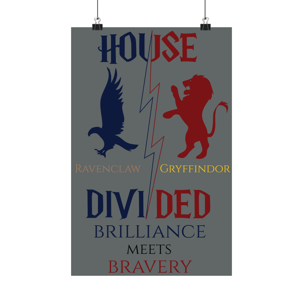 House Divided Poster – Ravenclaw x Gryffindor | Magical House Wall Art