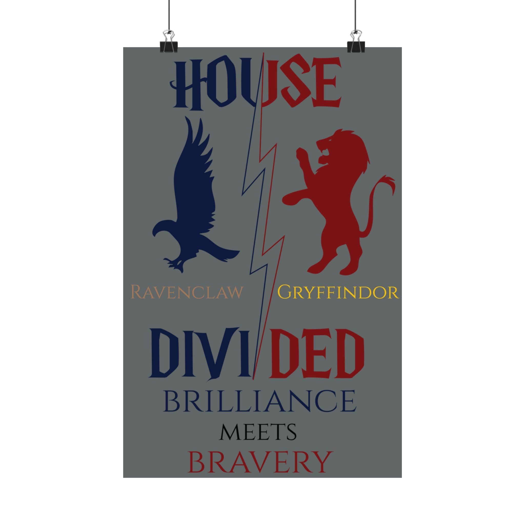 House Divided Poster – Ravenclaw x Gryffindor | Magical House Wall Art