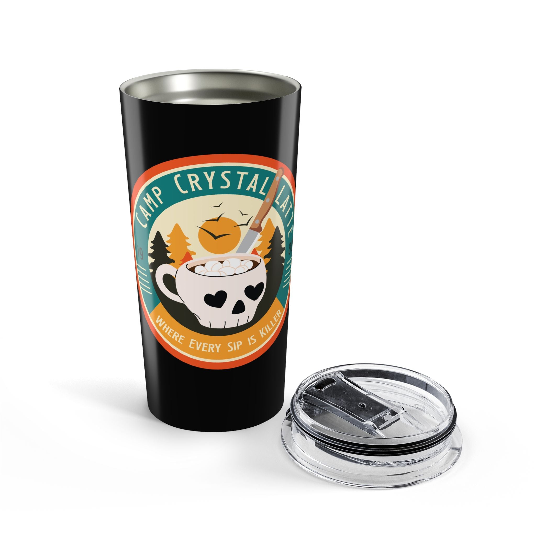 Camp Crystal Latte 20oz Tumbler- Horror Coffee Travel Mug