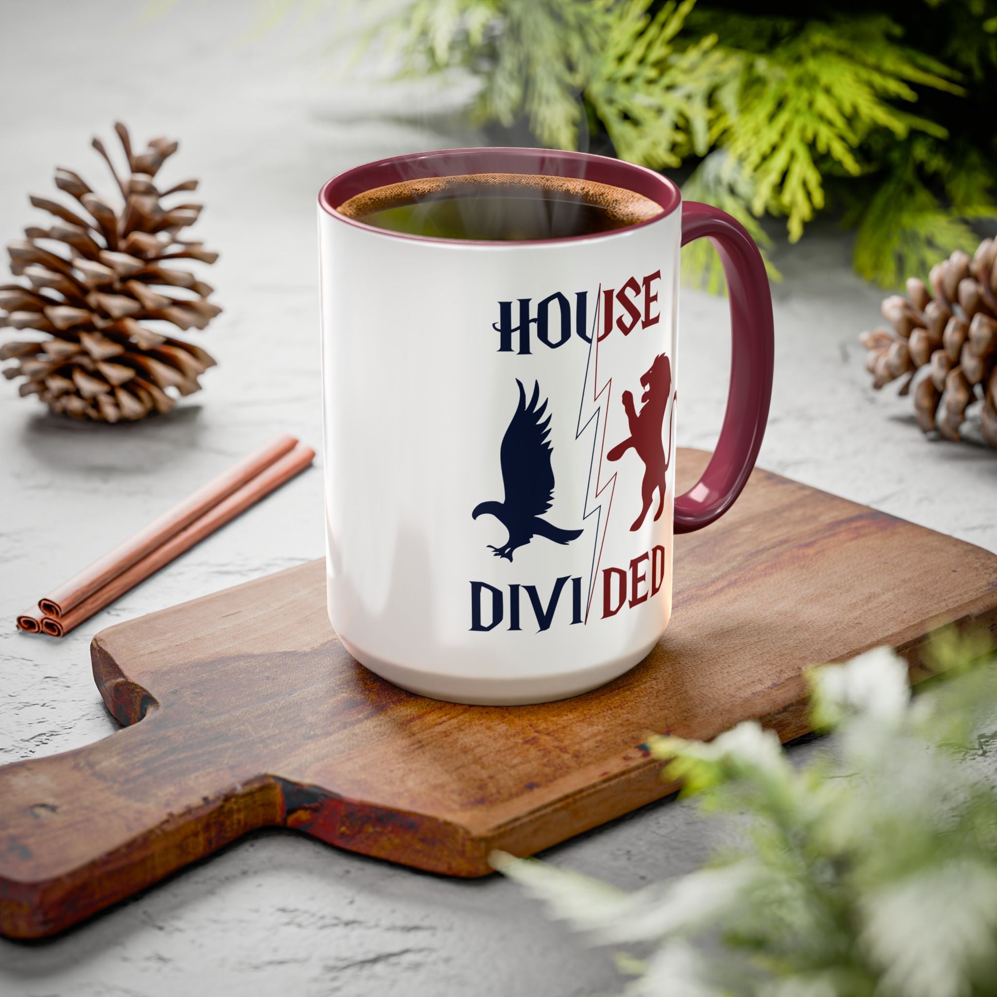 House Divided Rivalry Mug- Lion + Raven Wizardcore Couple Mug (15oz)