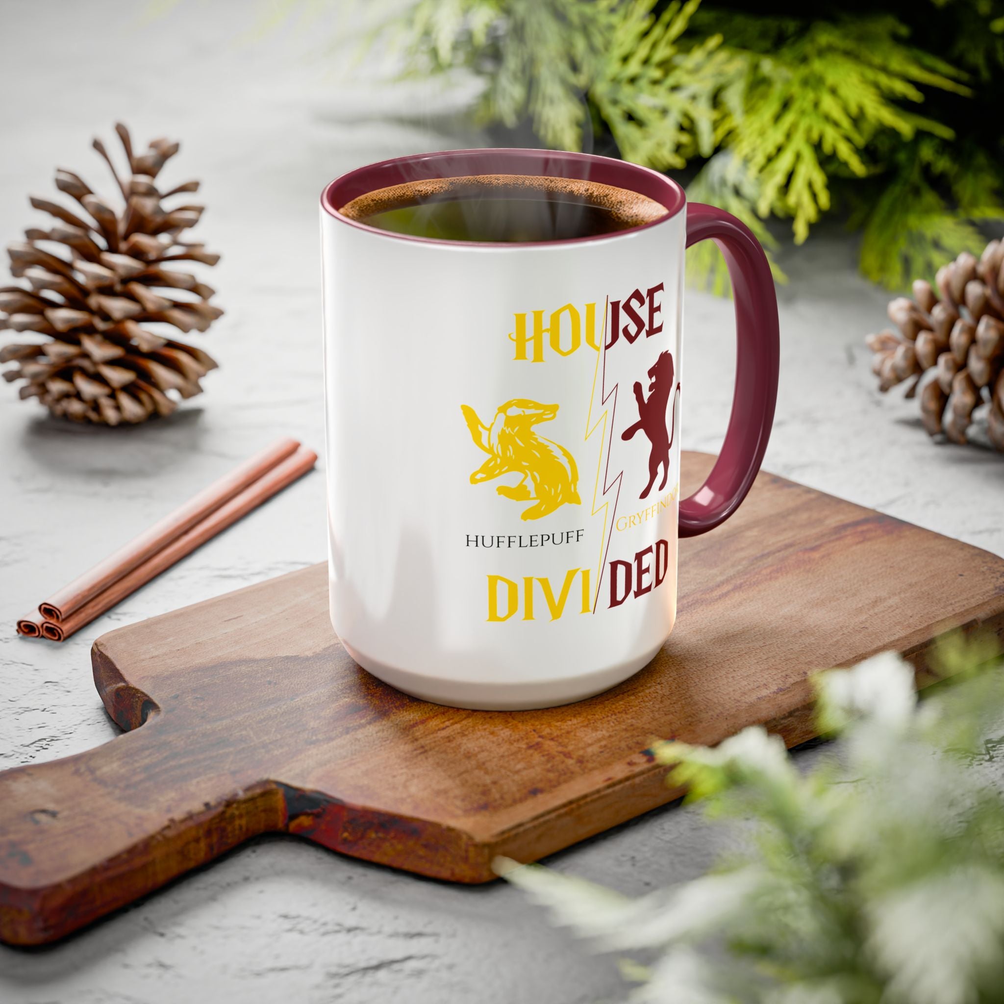 Hufflepuff Gryffindor Mug | House Divided Cup | Wizarding Couple Gift