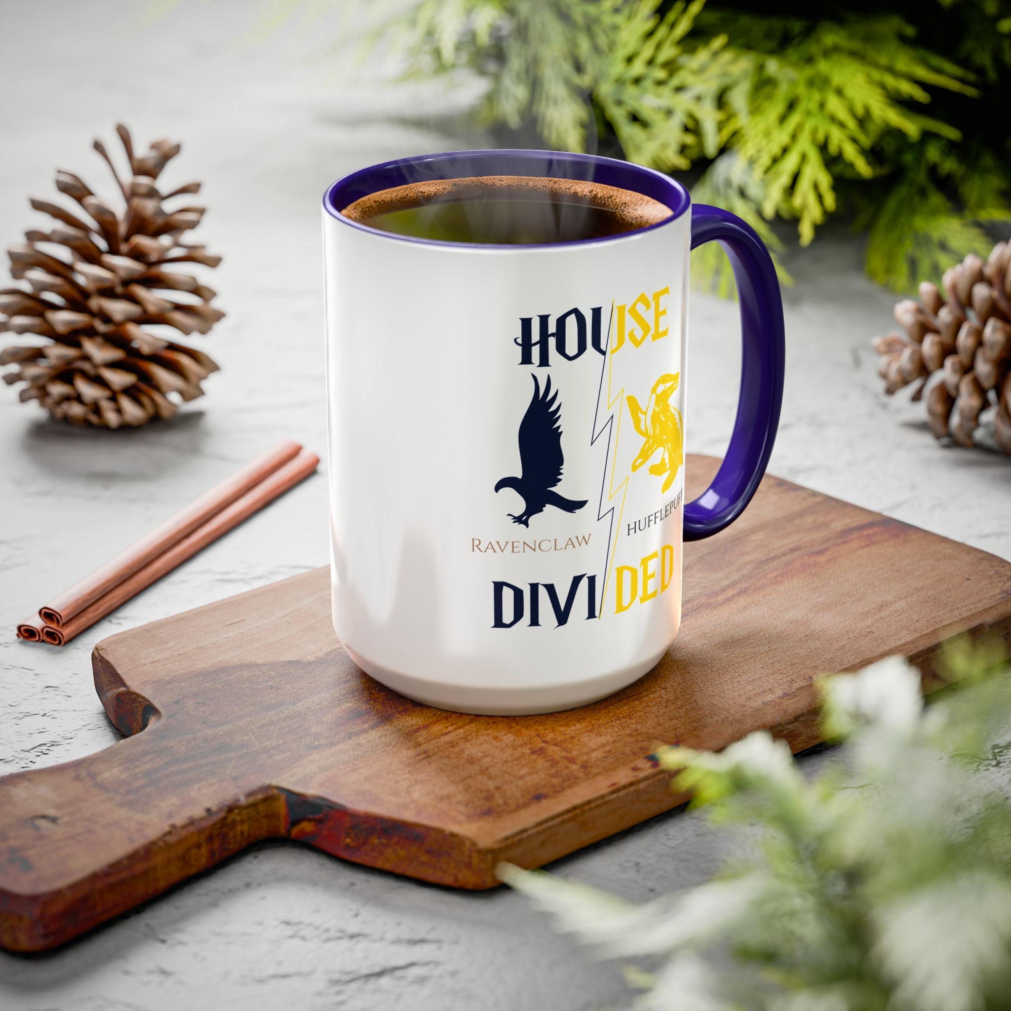 Ravenclaw Hufflepuff Mug | House Divided Cup | Wizarding Couple Gift