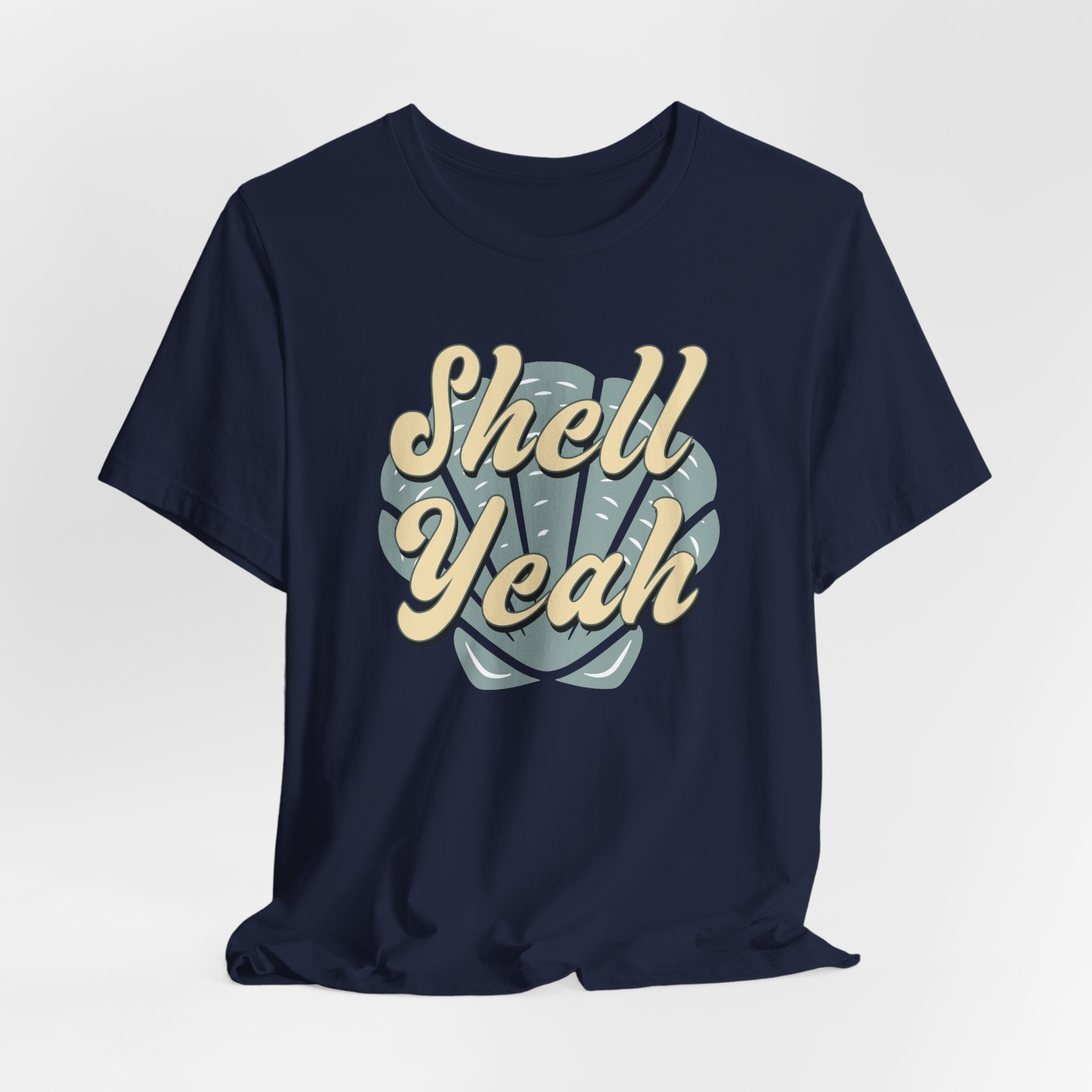 Shell Yeah Tee- Retro Seashell Beach Shirt