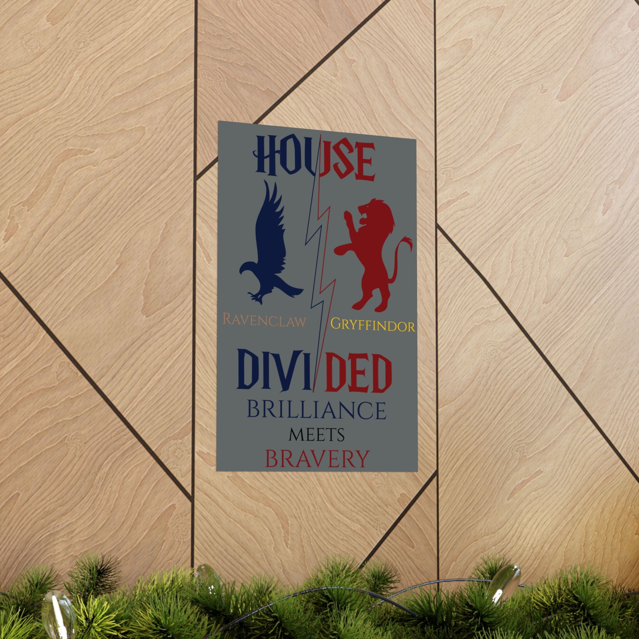 House Divided Poster – Ravenclaw x Gryffindor | Magical House Wall Art