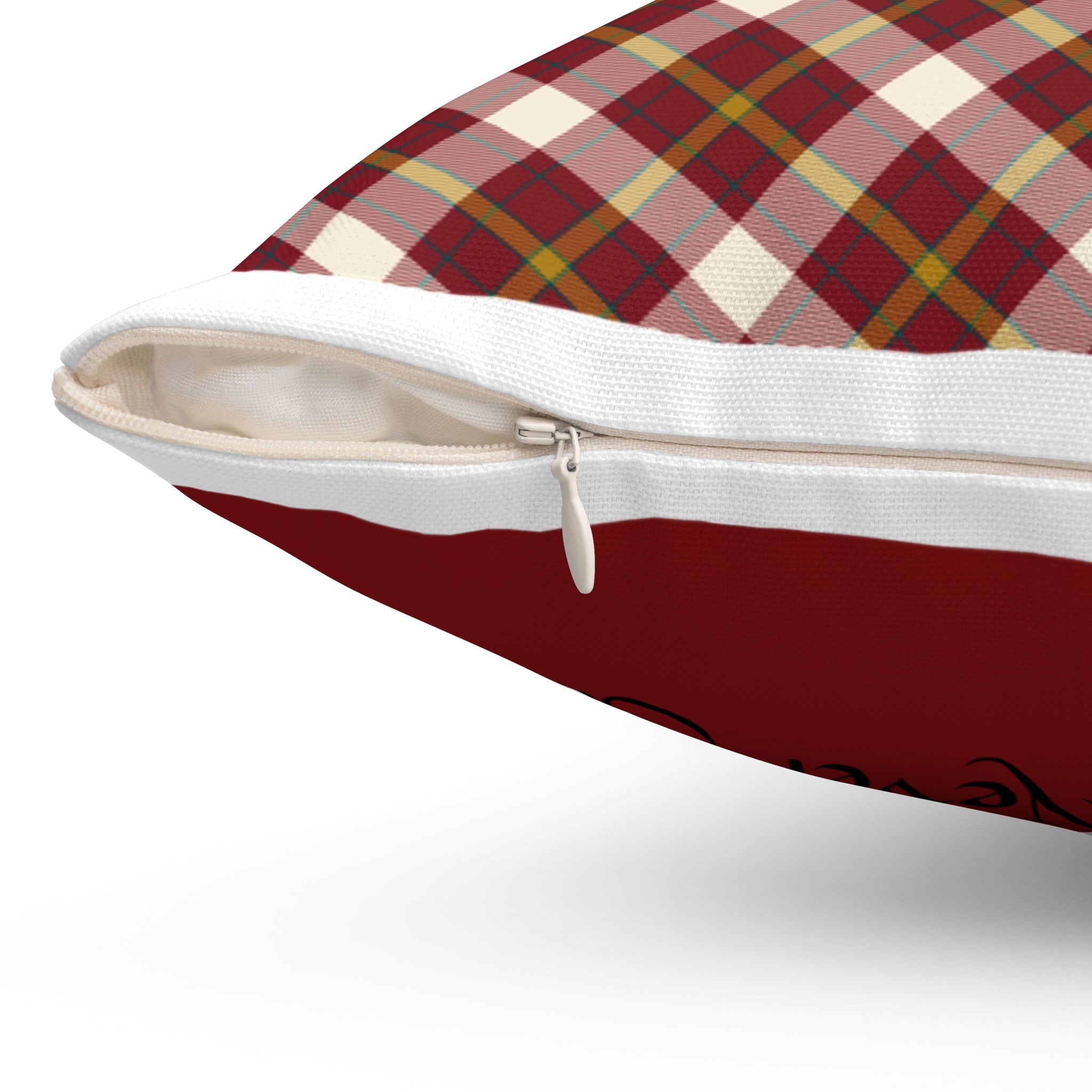 Gryffindor Plaid Lion Pillow- Bravery Never Sleeps- Hogwarts House Decor