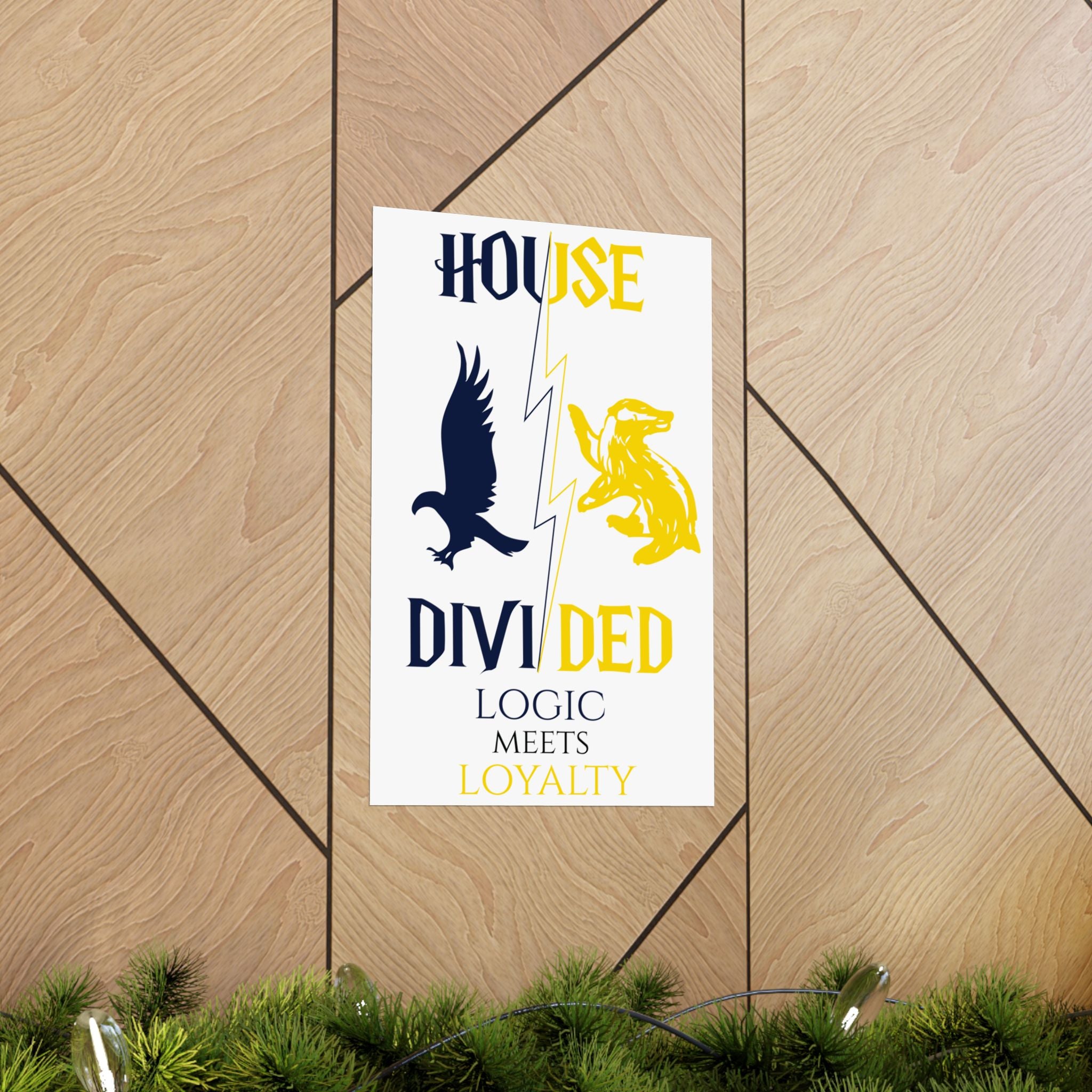 House Divided Rivalry Poster- Raven + Badger 11x17 Wall Art