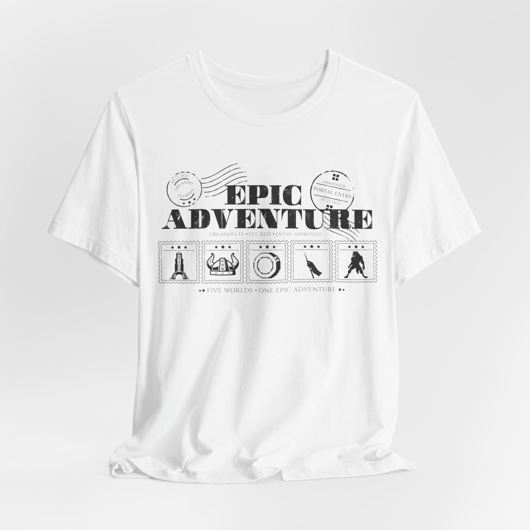 Epic Universe Portal Stamps Shirt- Orlando Theme Park Tee