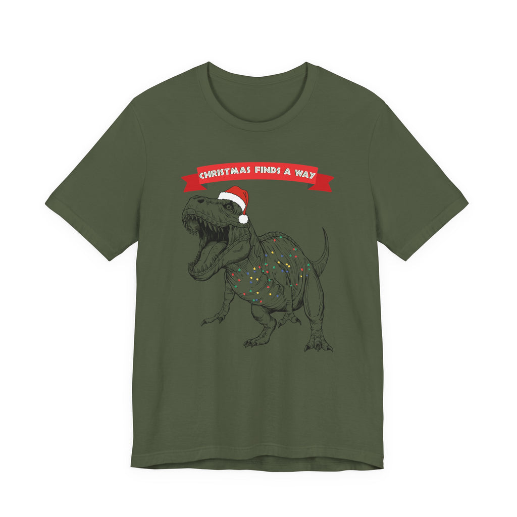 Christmas Finds a Way Shirt- Funny Jurassic Park Dinosaur Shirt