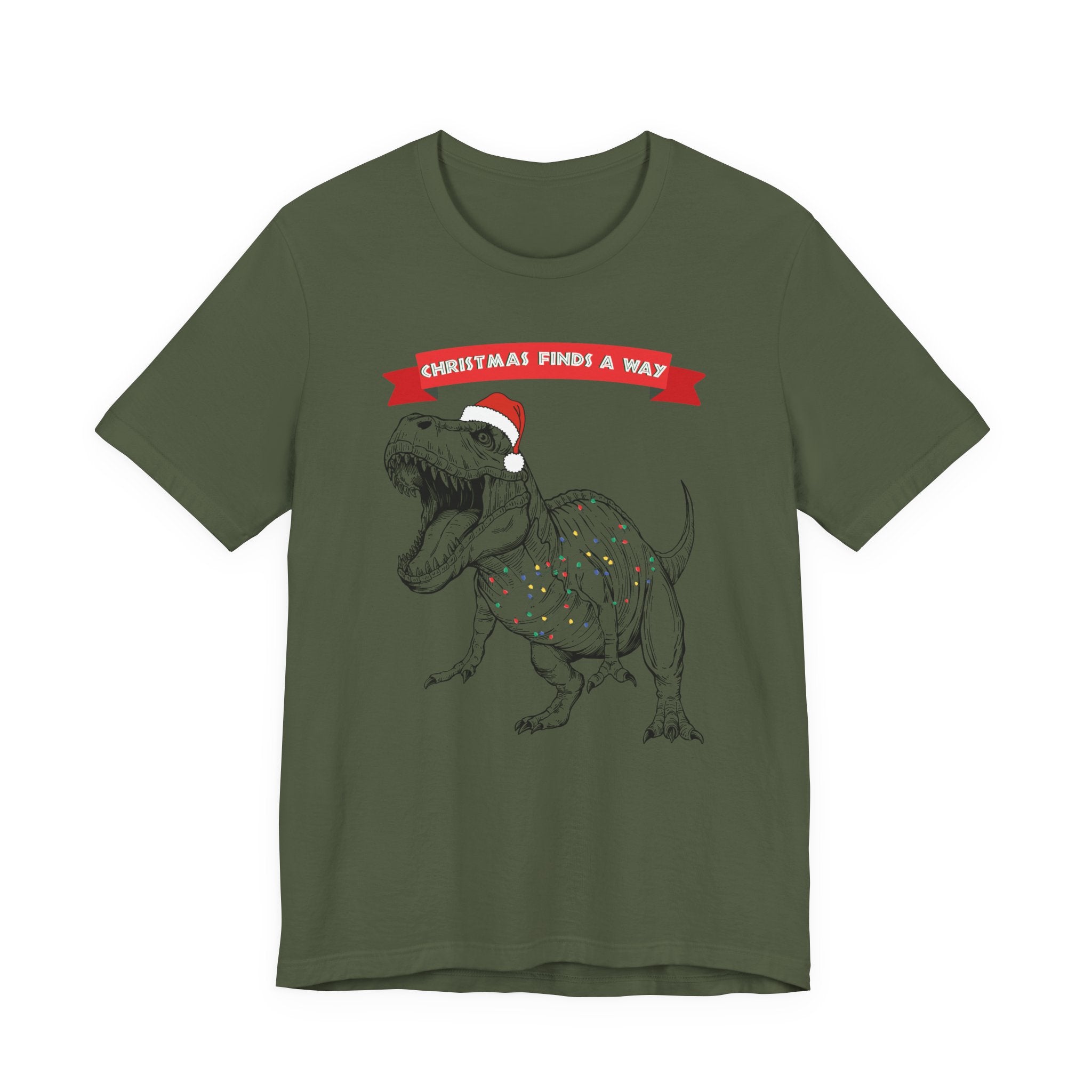 Christmas Finds a Way Shirt- Funny Jurassic Park Dinosaur Shirt
