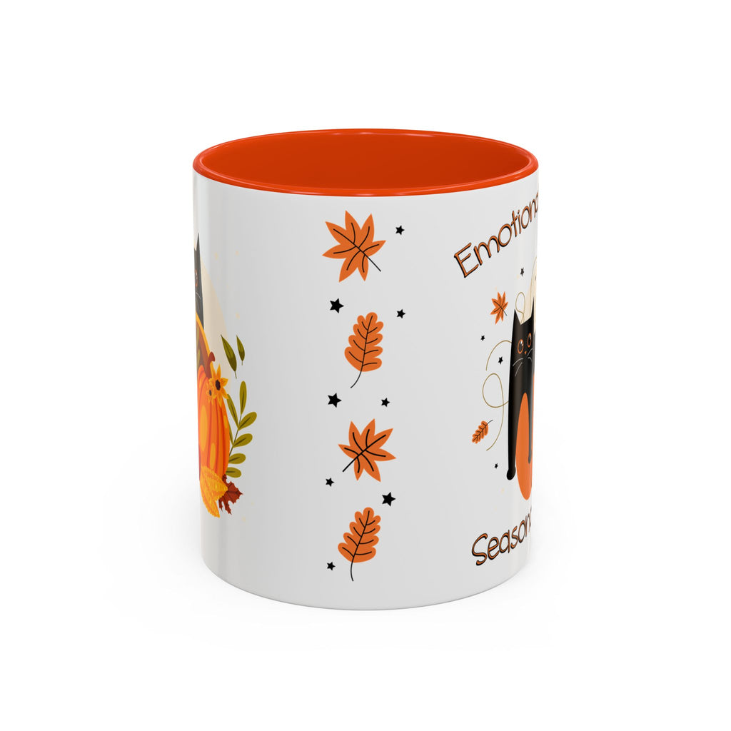 Emotionally Unstable Seasonally Festive 11oz Mug- Cute Black Cat Fall Coffee Mug