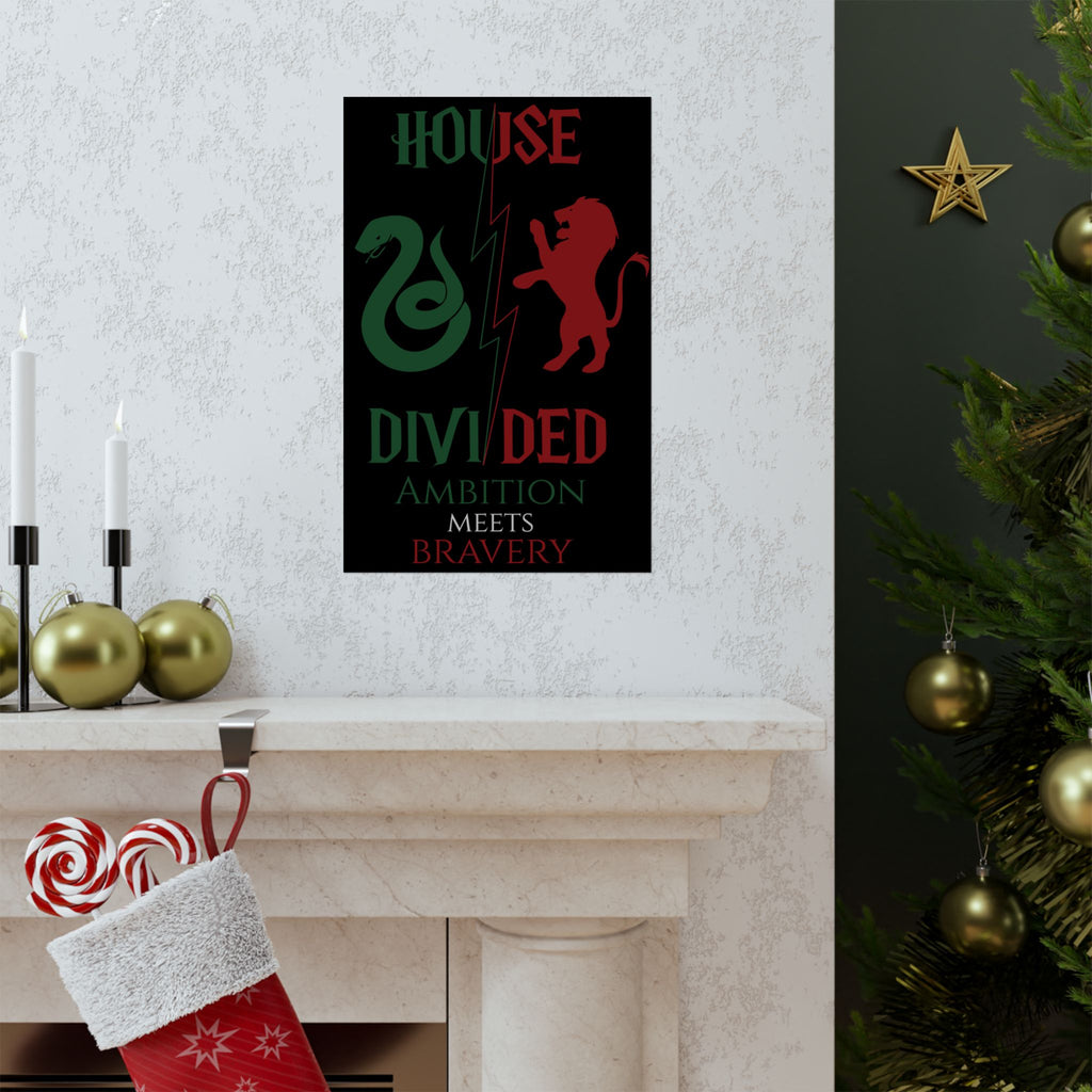 House Divided Rivalry Poster- Serpent + Lion 11x17 Wall Art