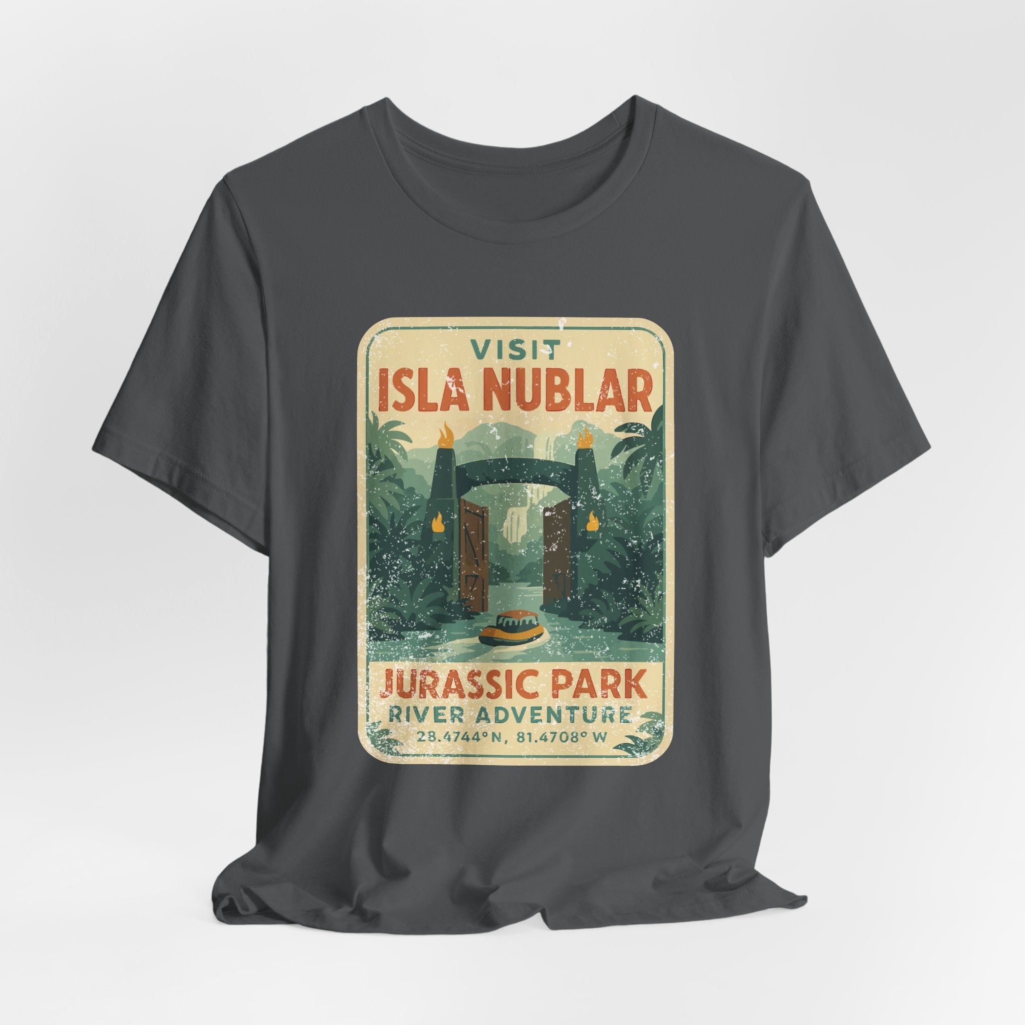 Visit Isla Nublar Shirt- River Adventure Ride Tee, Vintage Travel Poster Style