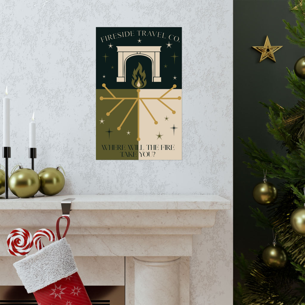 Fireside Travel Co Poster- 11x17 Mid Century Modern Wizarding Wall Art