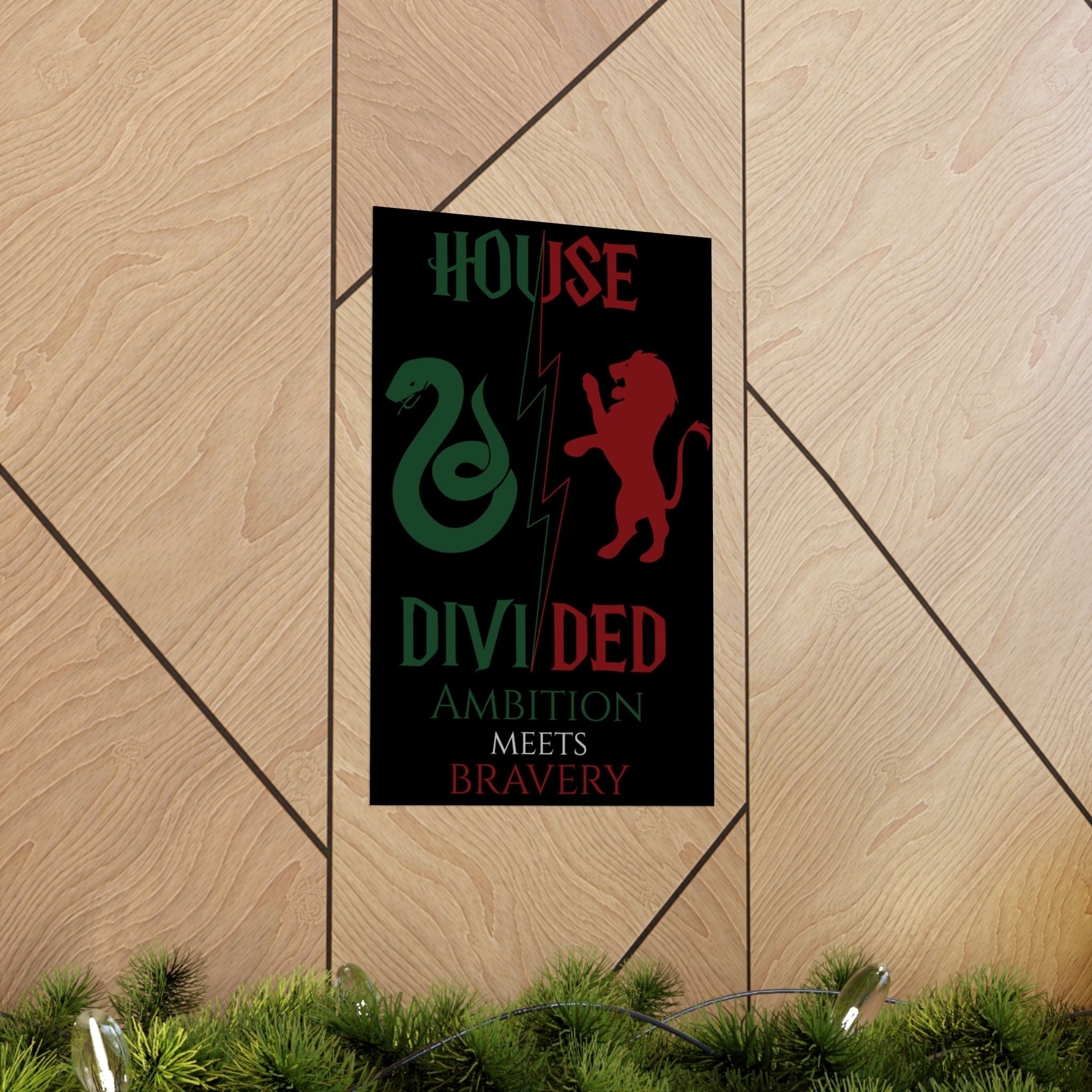 House Divided Rivalry Poster- Serpent + Lion 11x17 Wall Art
